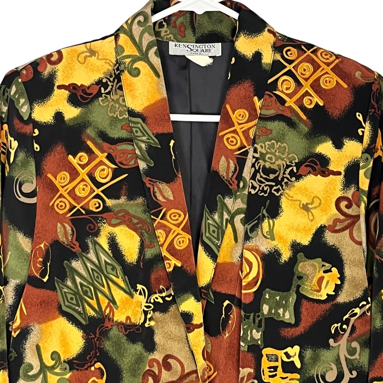 Kensington Square Vintage Women’s 90’s Blazer Polyester Pockets S USA Made