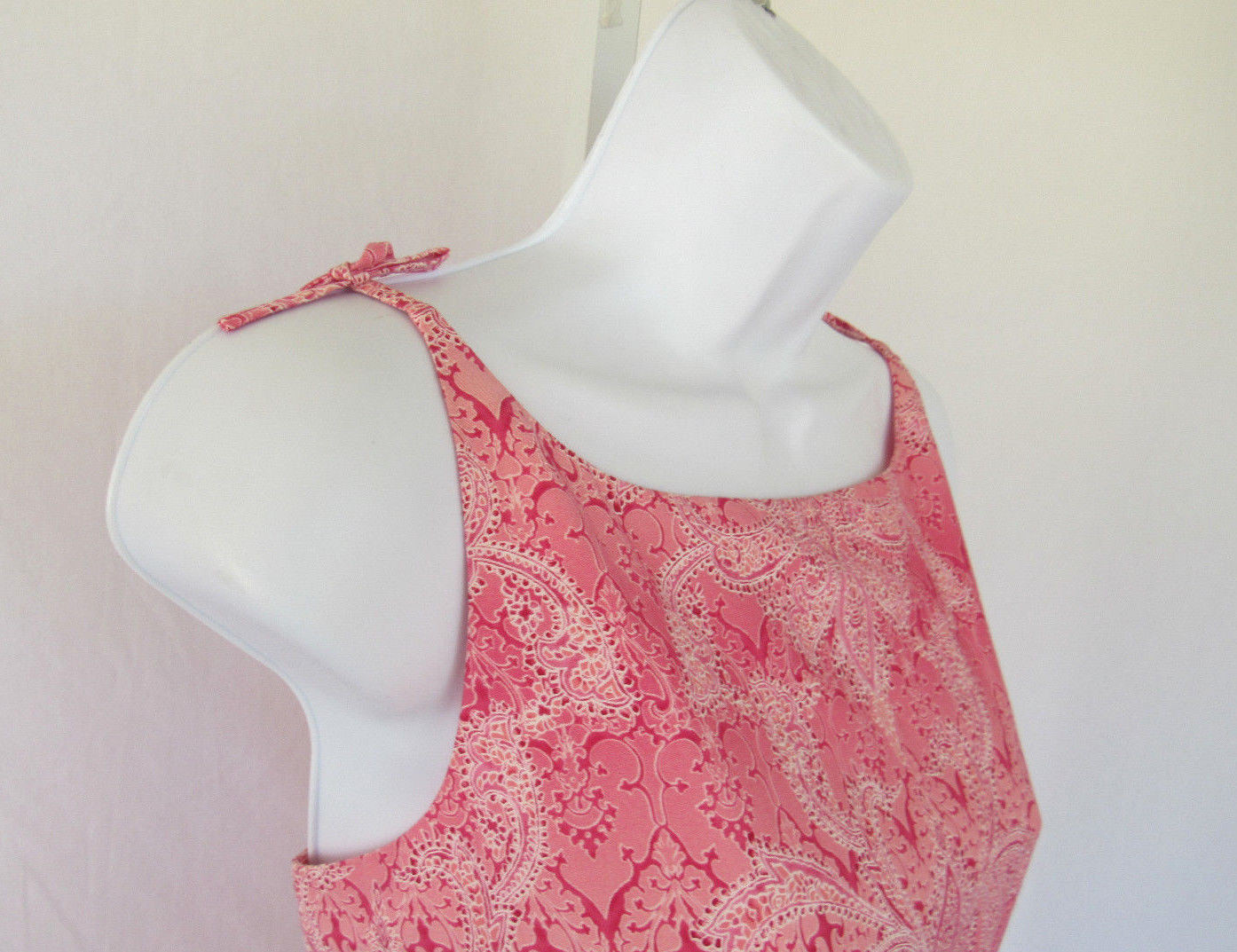 LIZ CLAIBORNE VTG 1990s 2000s COTTON PAISLEY DRESS SIZE 8 SHOULDER BOWS LINED