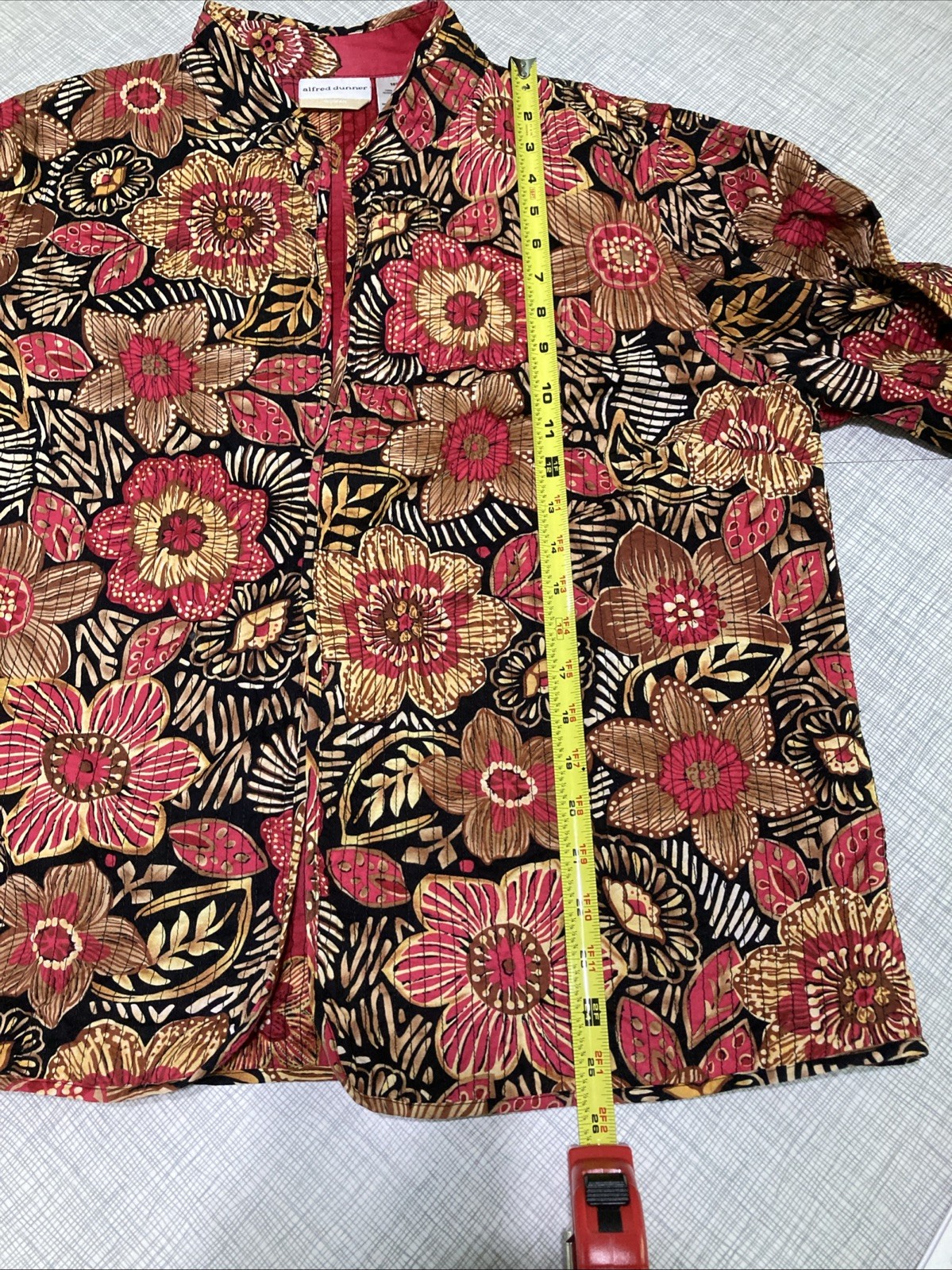 Vtg 90s Y2K Alfred Dunner Quilted Jacket Boho Floral Lightweight Plus 18W Pink