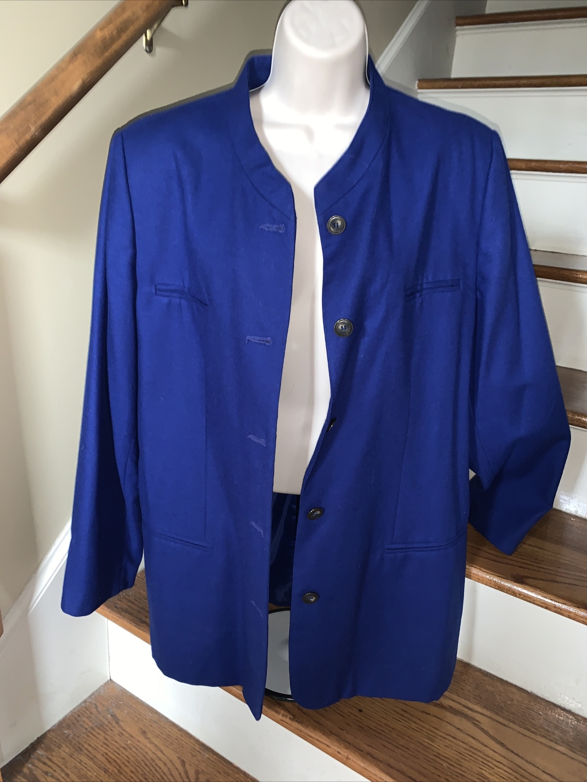 HARVE BENARD Vintage Royal Blue Blazer Lined Sports Dress Jacket Sz 16 ❤️tw11j55