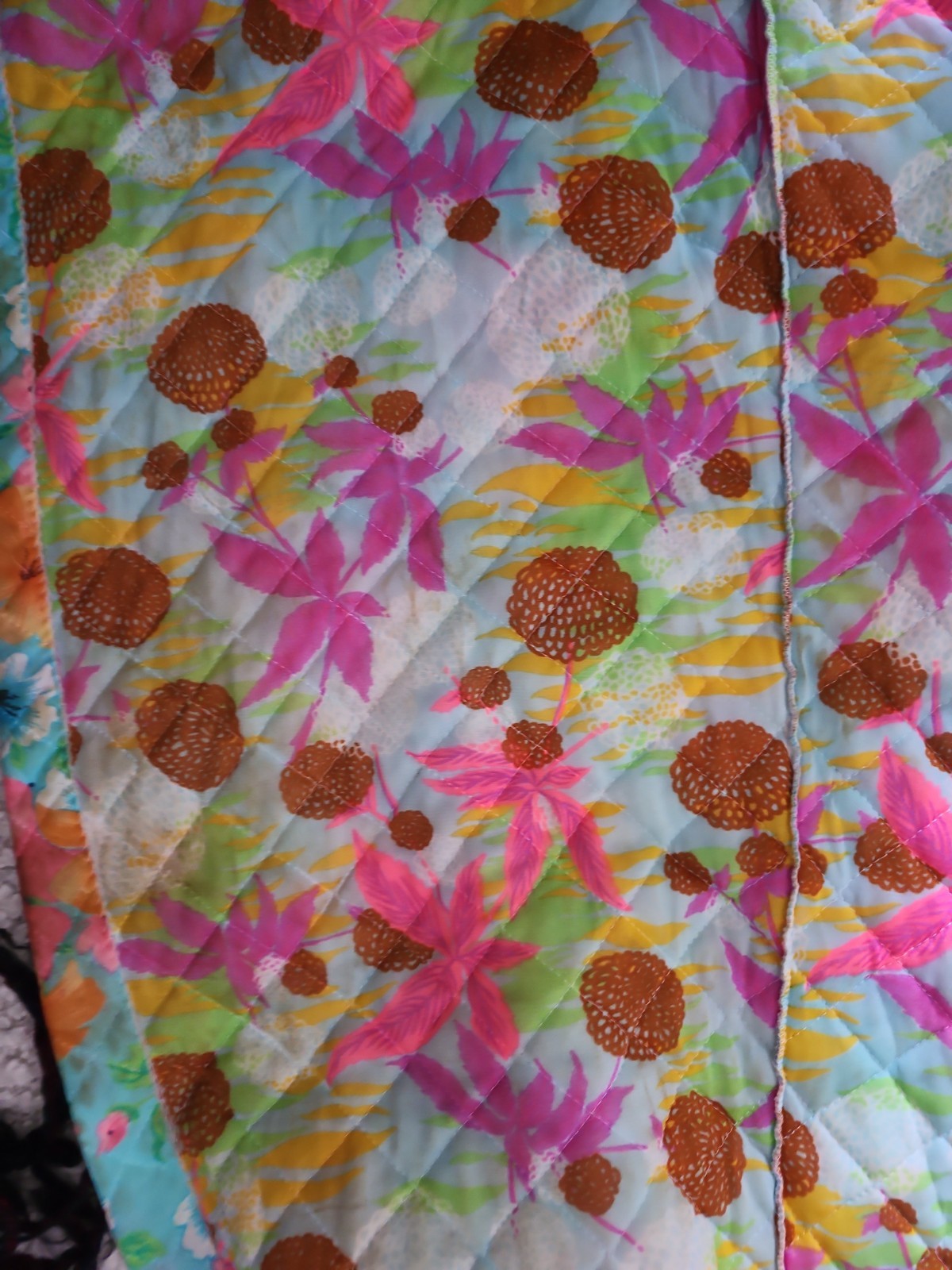 Vintage 1960s Italian Housecoat Made In Firenze Bright Garden Vintage