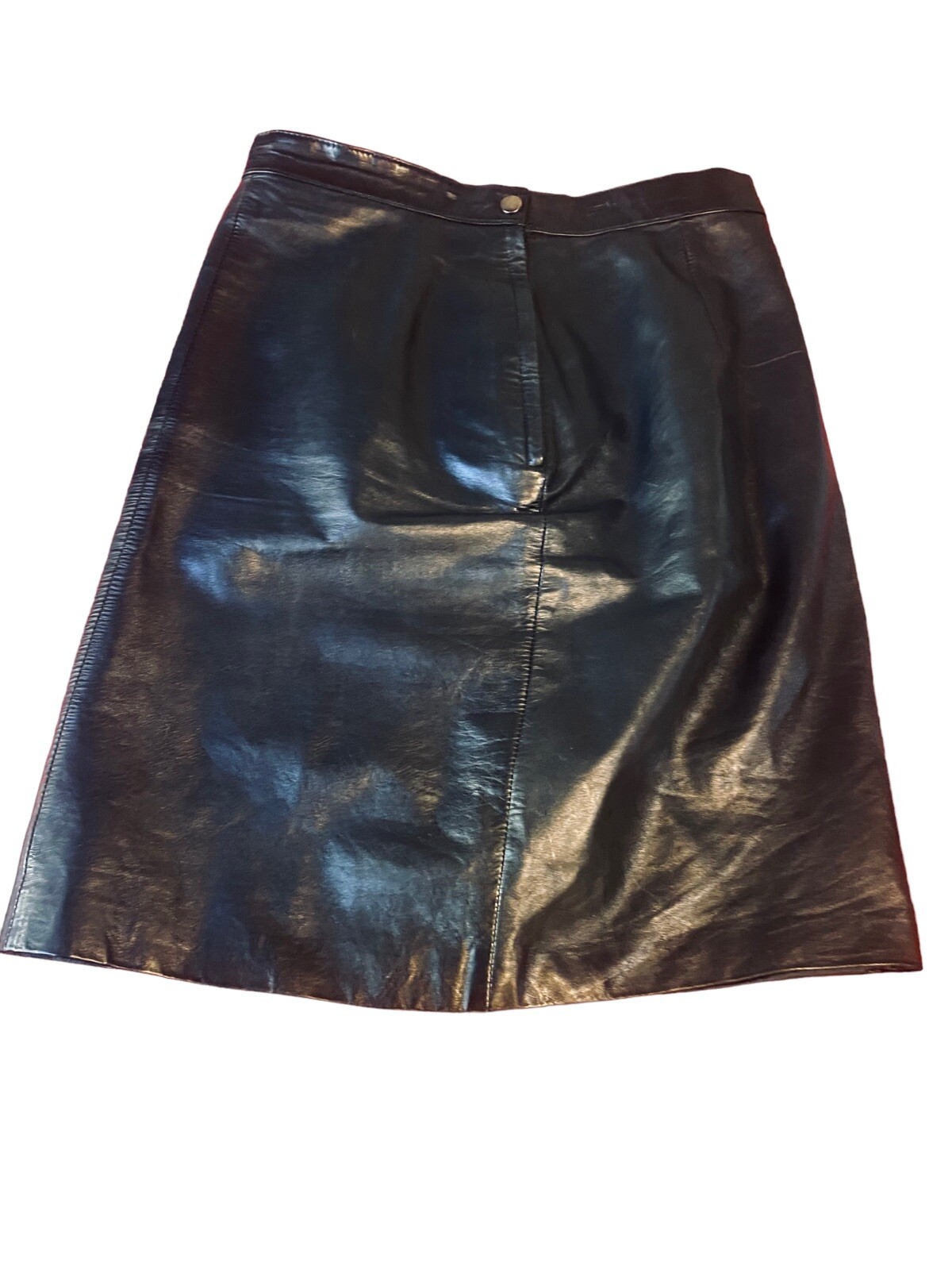 Vintage 1980’s early 90’s black leather skirt by Verducci Waist 30 US 12