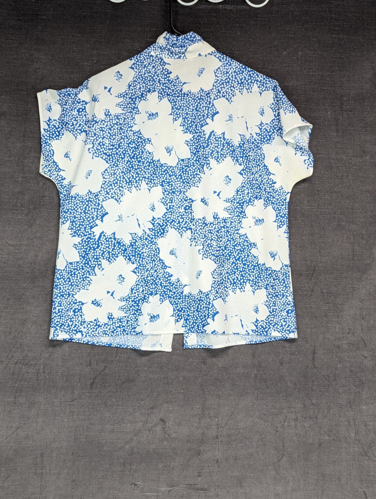 Vtg Cape Cod Match Mates Blue Shirt/Jacket Set Grandma Core Pussycat Bow Coastal