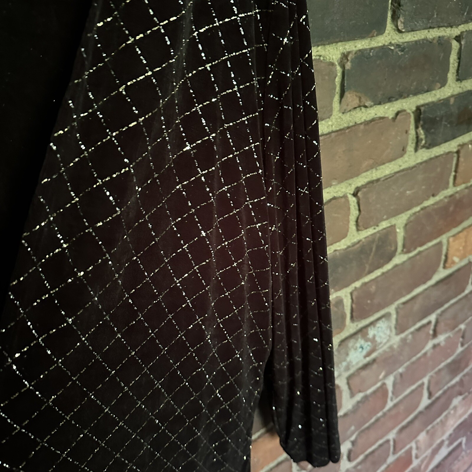 Vintage Filigree Ltd. Collection Black Sparkly Open Jacket -58 Chest -34” Long