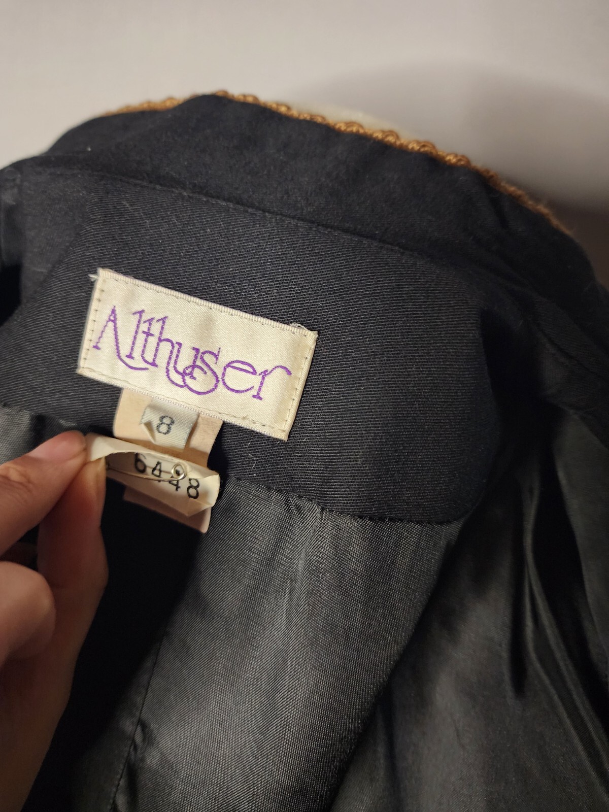1980 Vintage Althuser Black Dress/Jacket- Retro, ALt, Hipster, Steampunk, Goth