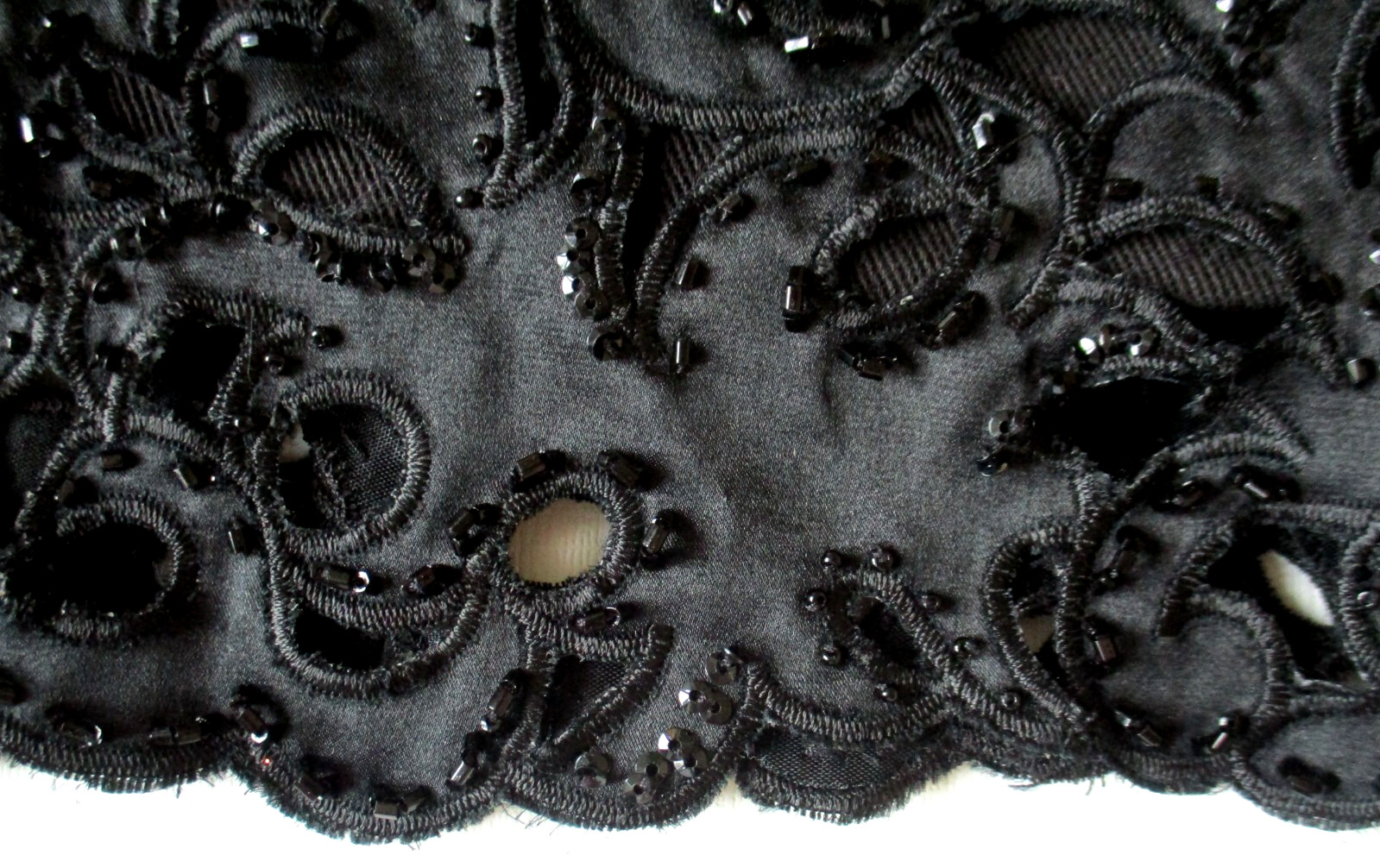 Vtg Vie By Victoria Royal Skirt Sz 6 Women Black Stretch Cotton Blend Beaded