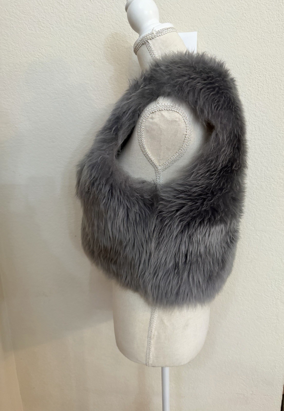 Vintage Real Fur Grey Vest Small Polar Port Fur & Traders