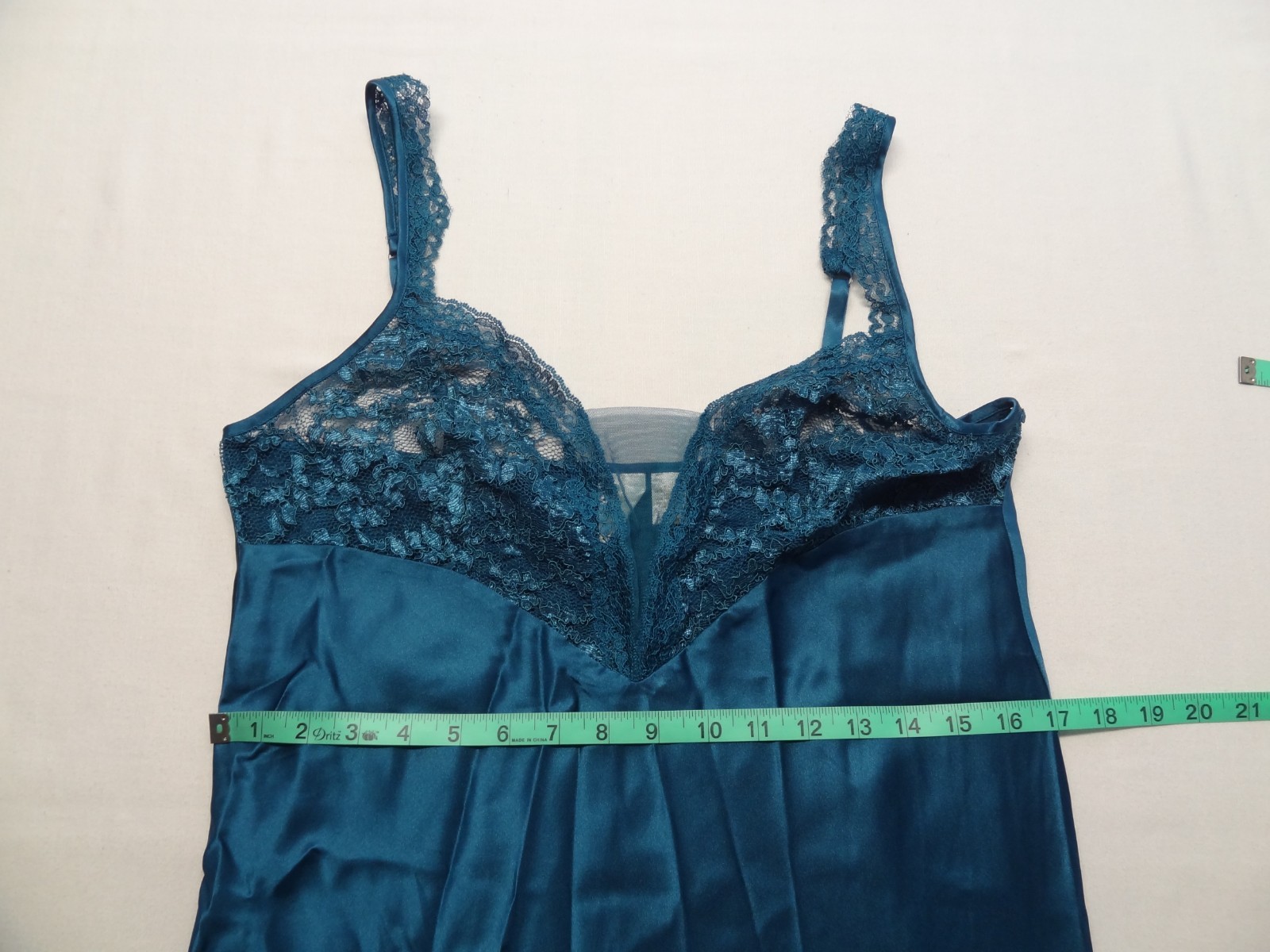 Victoria’s Secret VS L Gold Crown Label Satin Nightgown Lace High Slit 80s 90s