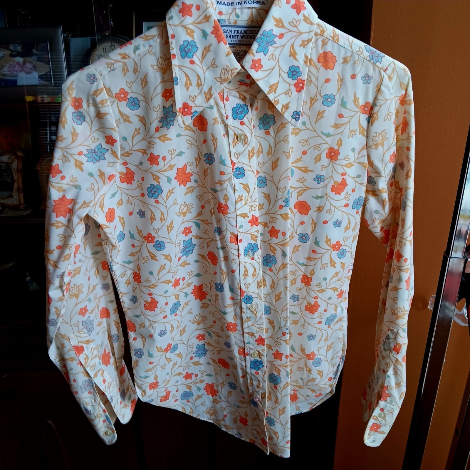 True Vintage Hippy Boho Top Medium 9/10 San Francisco Shirt Works Floral Blouse