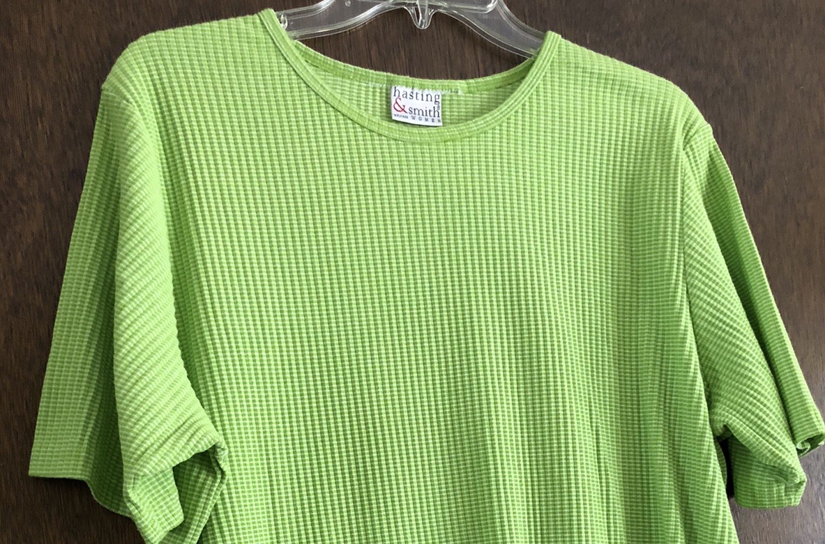 Women’s Size XL Short Sleeve Green Cotton Blend Hasting & Smith Top