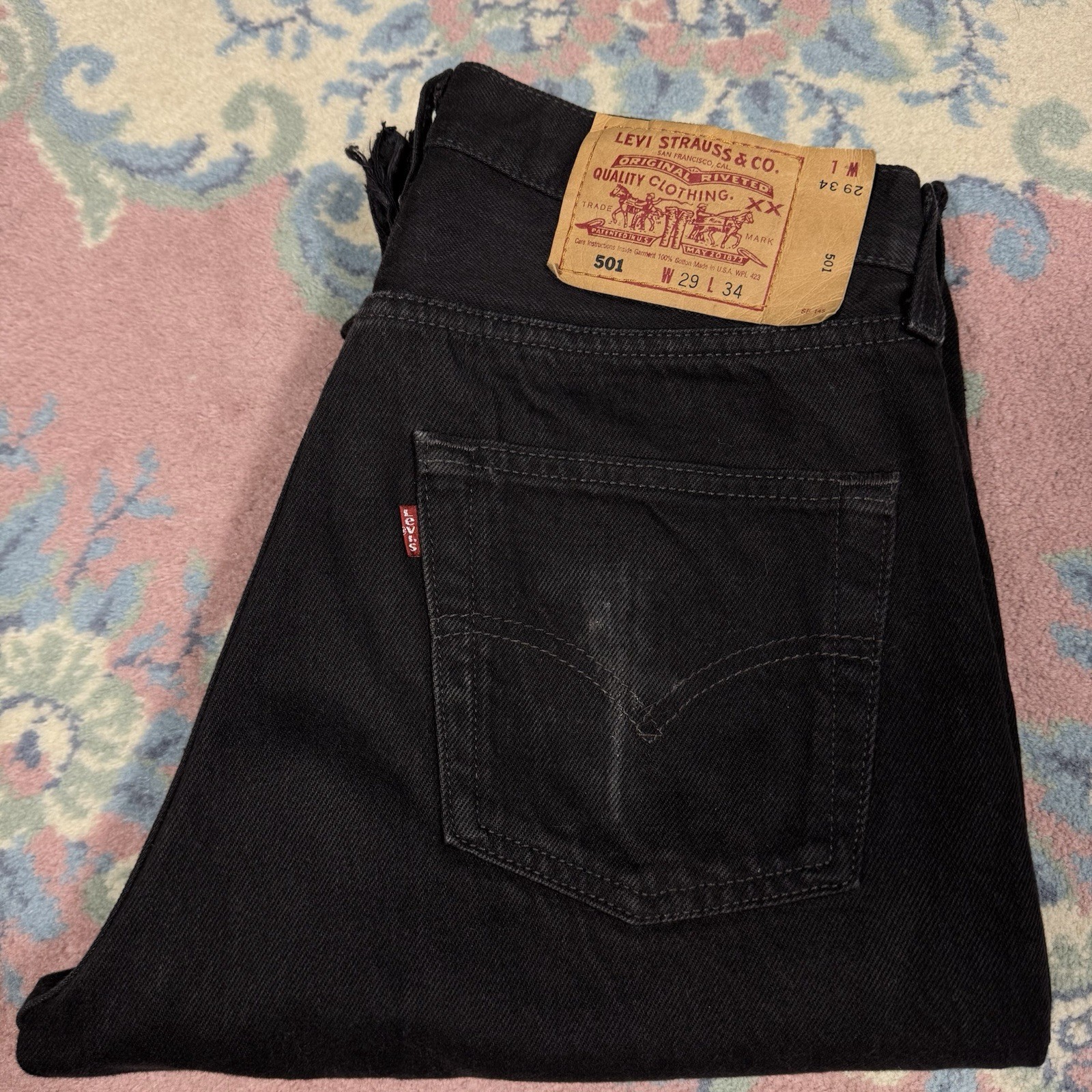 Rare Vintage 90s Women’s Black Levi’s XX 501 Made In USA 29×34