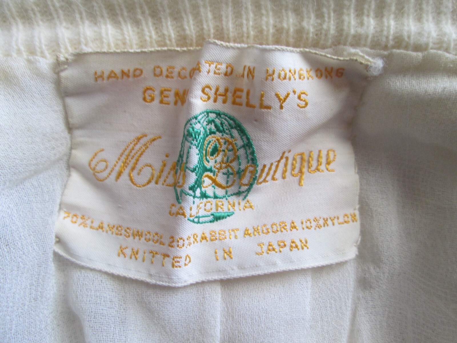 NEW IN Package GENE SHELLY Hand Beaded Lambs Wool Rabbit Angora Sweater Top