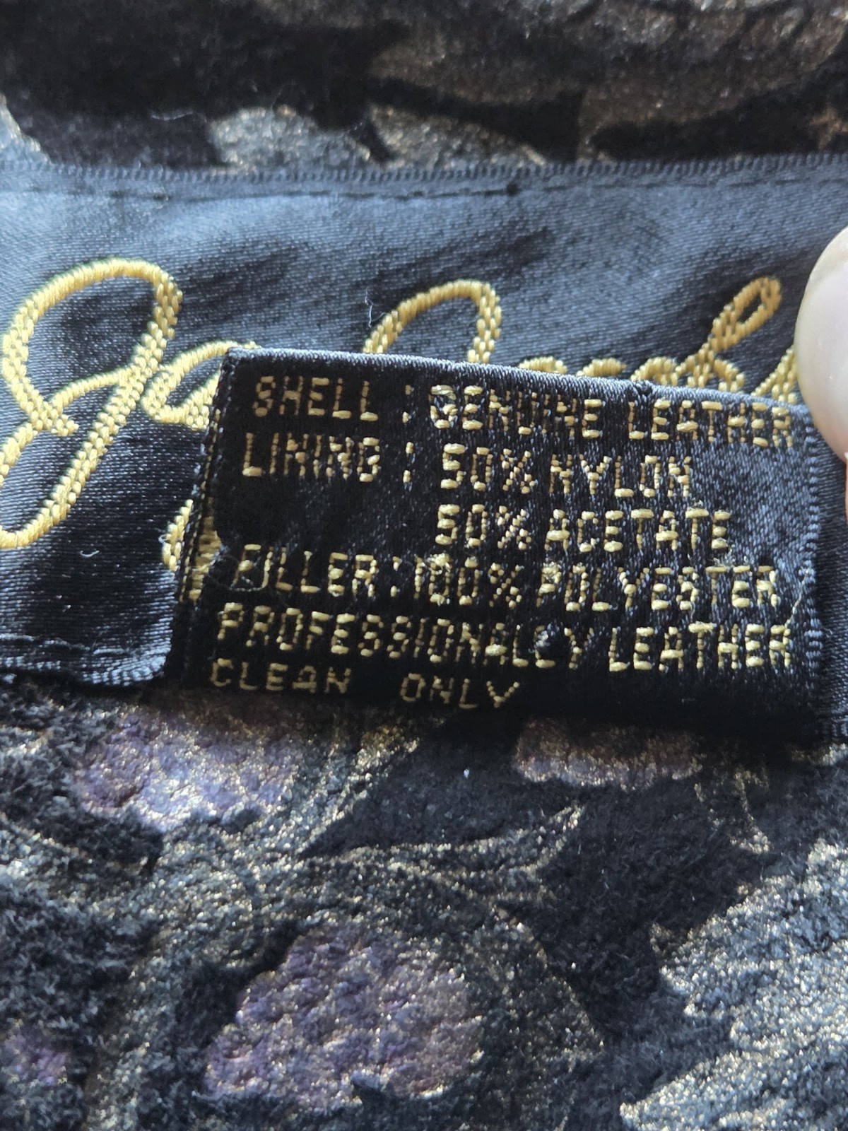 Vtg 80s 90s Jay Jacobs Leather Tapestry Floral Paisley Bomber Jacket Large