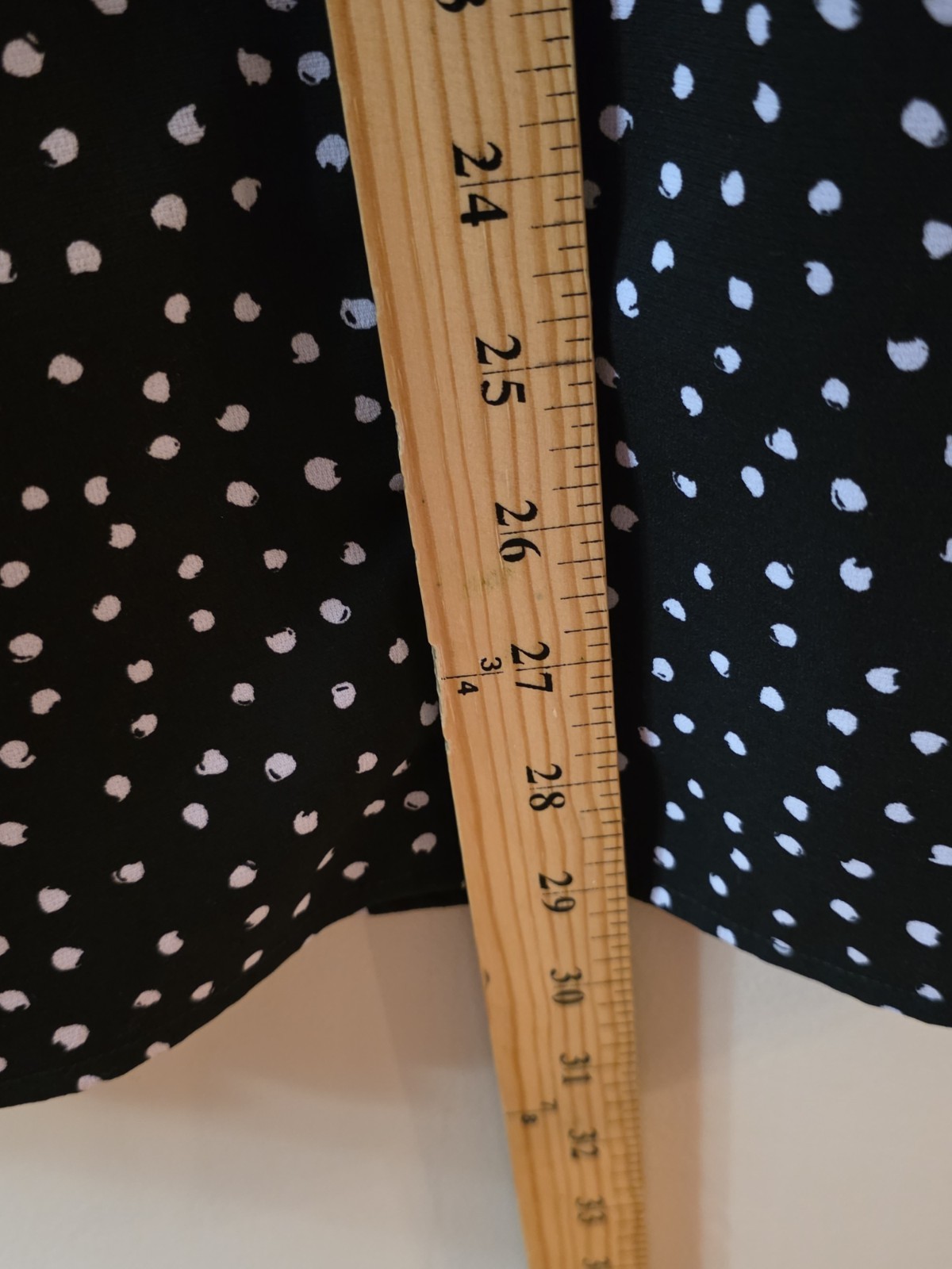 VTG BON WORTH USA MADE PL POLKA DOT CIRCLES SECRETARY SKIRT PETITE LARGE BLACK