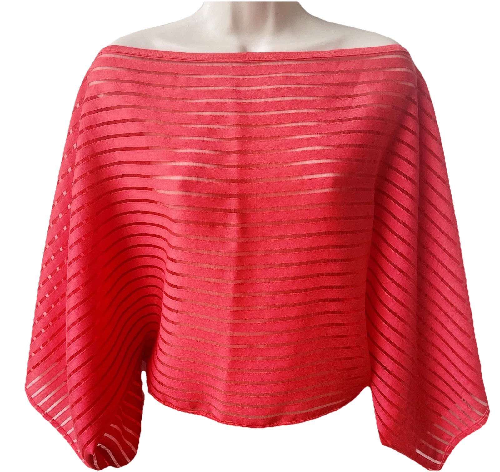 Y2K Deep Coral Sheer Dolman Top By ARDEN B. In SIZE M Never Worn EXCELLENT!