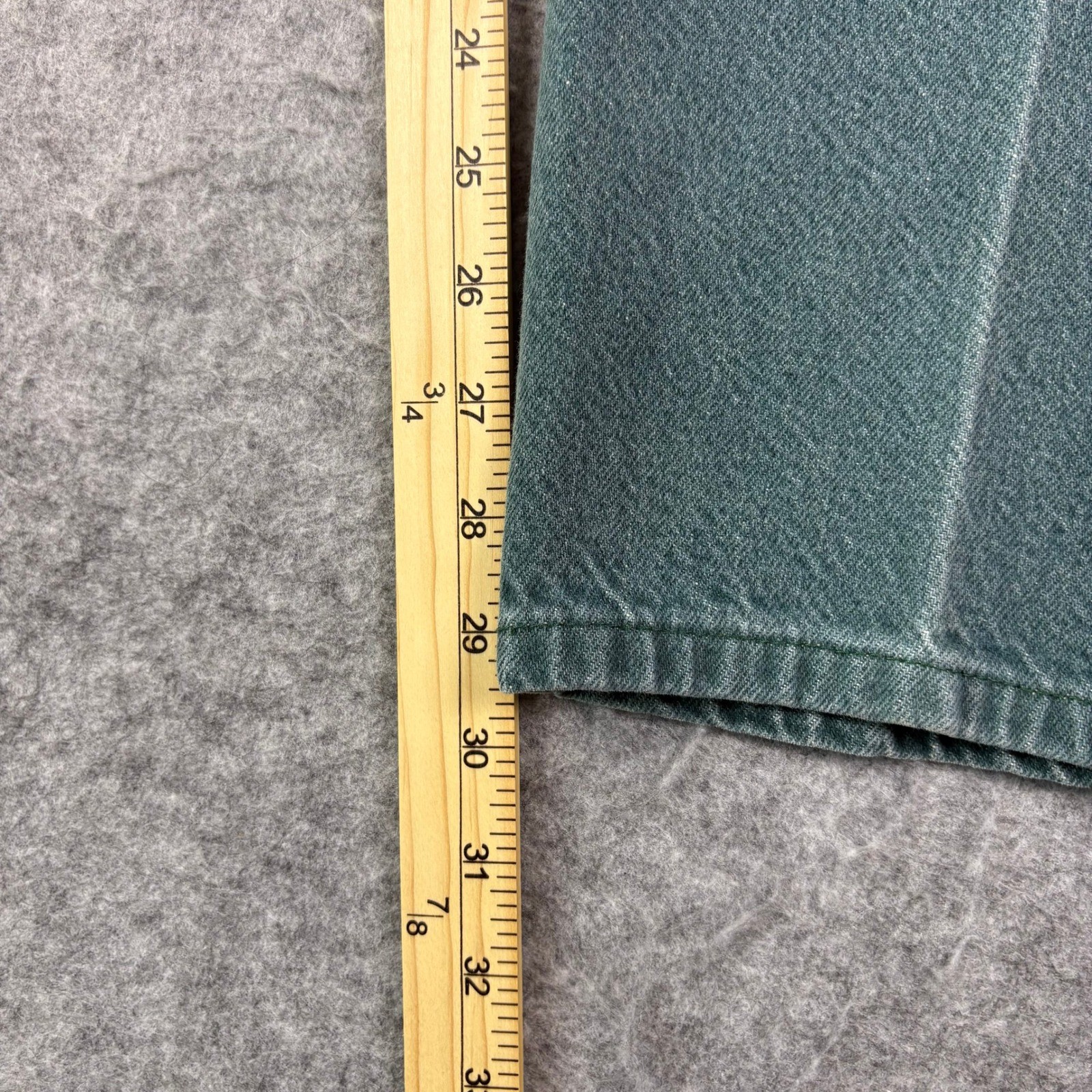 Vintage Classic Elements Woman High Rise Elastic Waist Denim Pants Green 18W USA