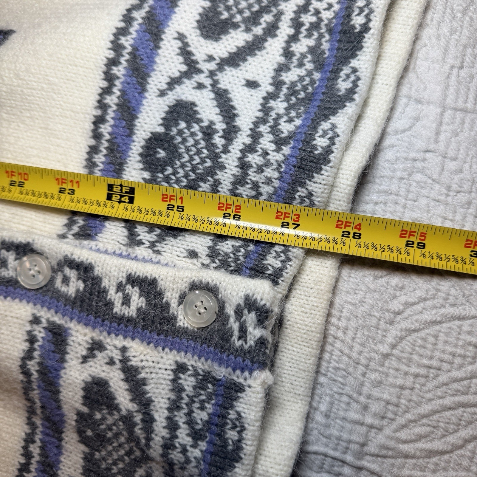 VTG Koret cardigan sweater with a floral and fair isle pattern with sz M