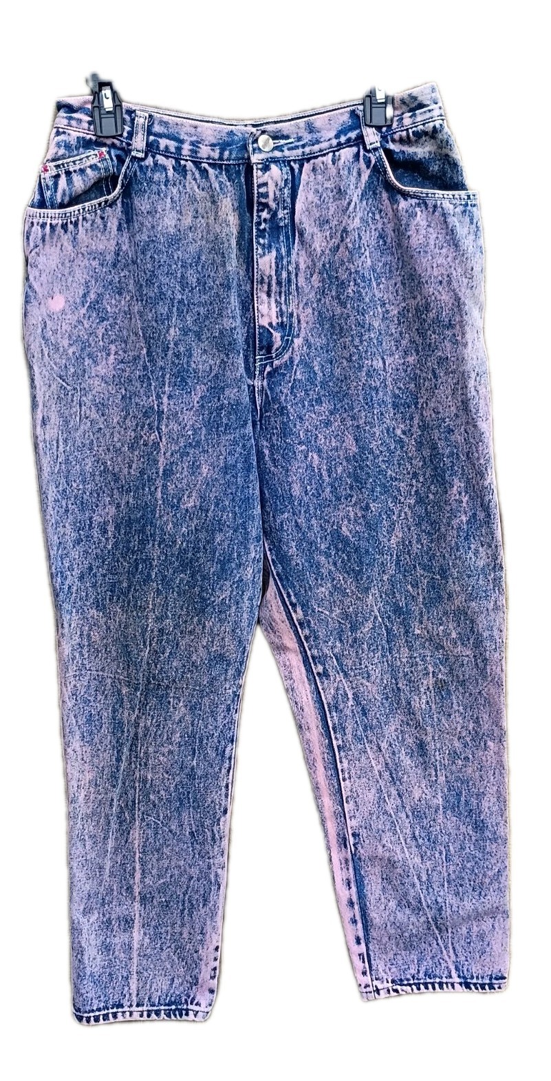 Vtg 80s 90s Women’s Gitano Pink Acid Washed Jeans Sz Reg 18