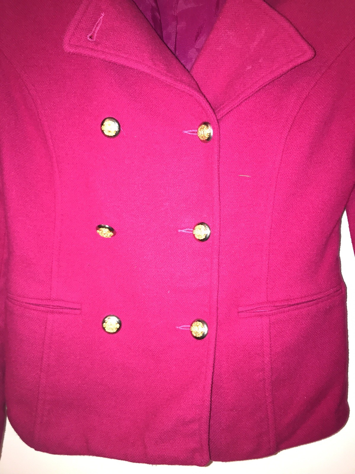 Vintage Susan Bristol Womens Lambswool Pink Blazer Jacket Size 4 Made In The USA