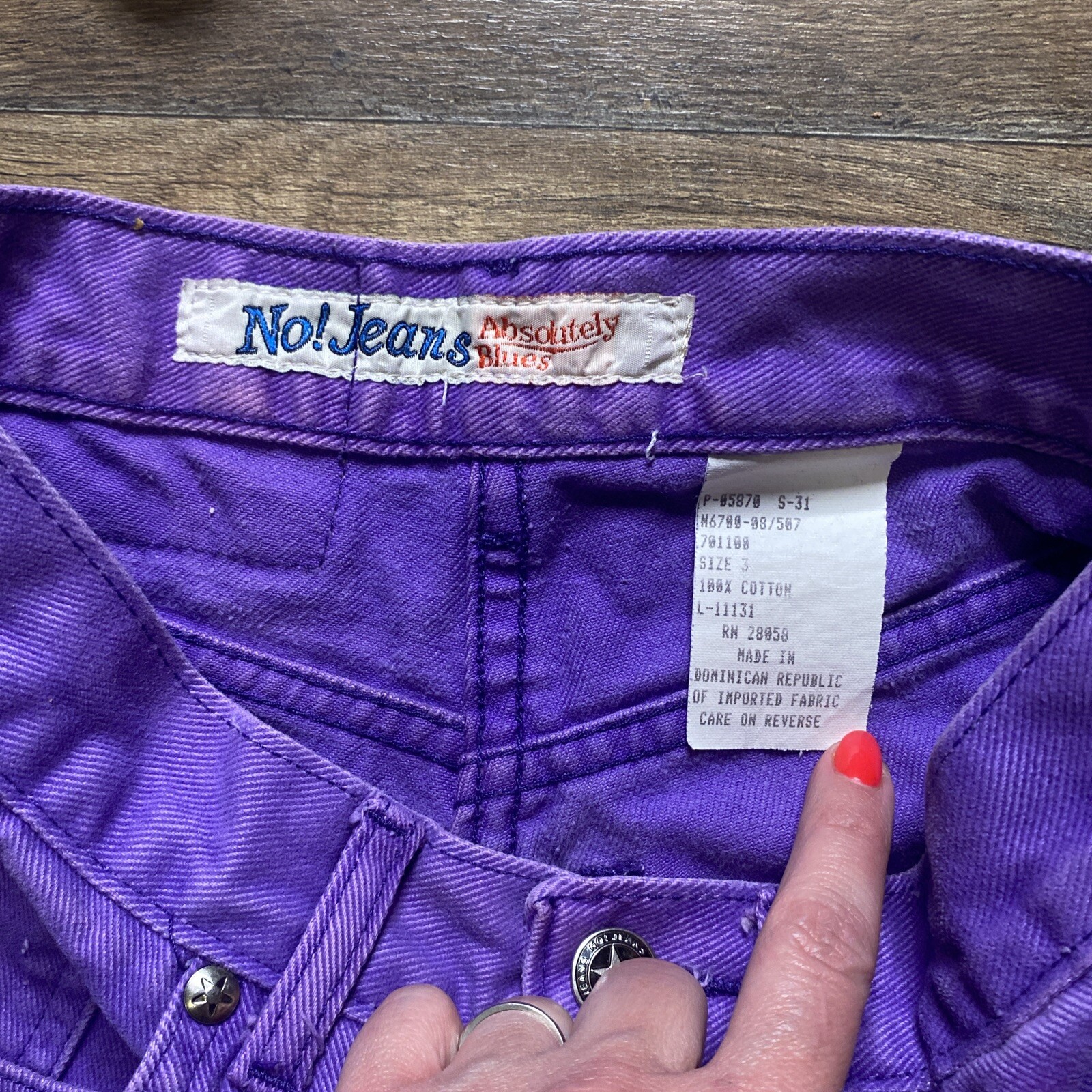 No! Jeans Absolutely Blues Vtg Purple Denim Jeans size 3 MOM high waist