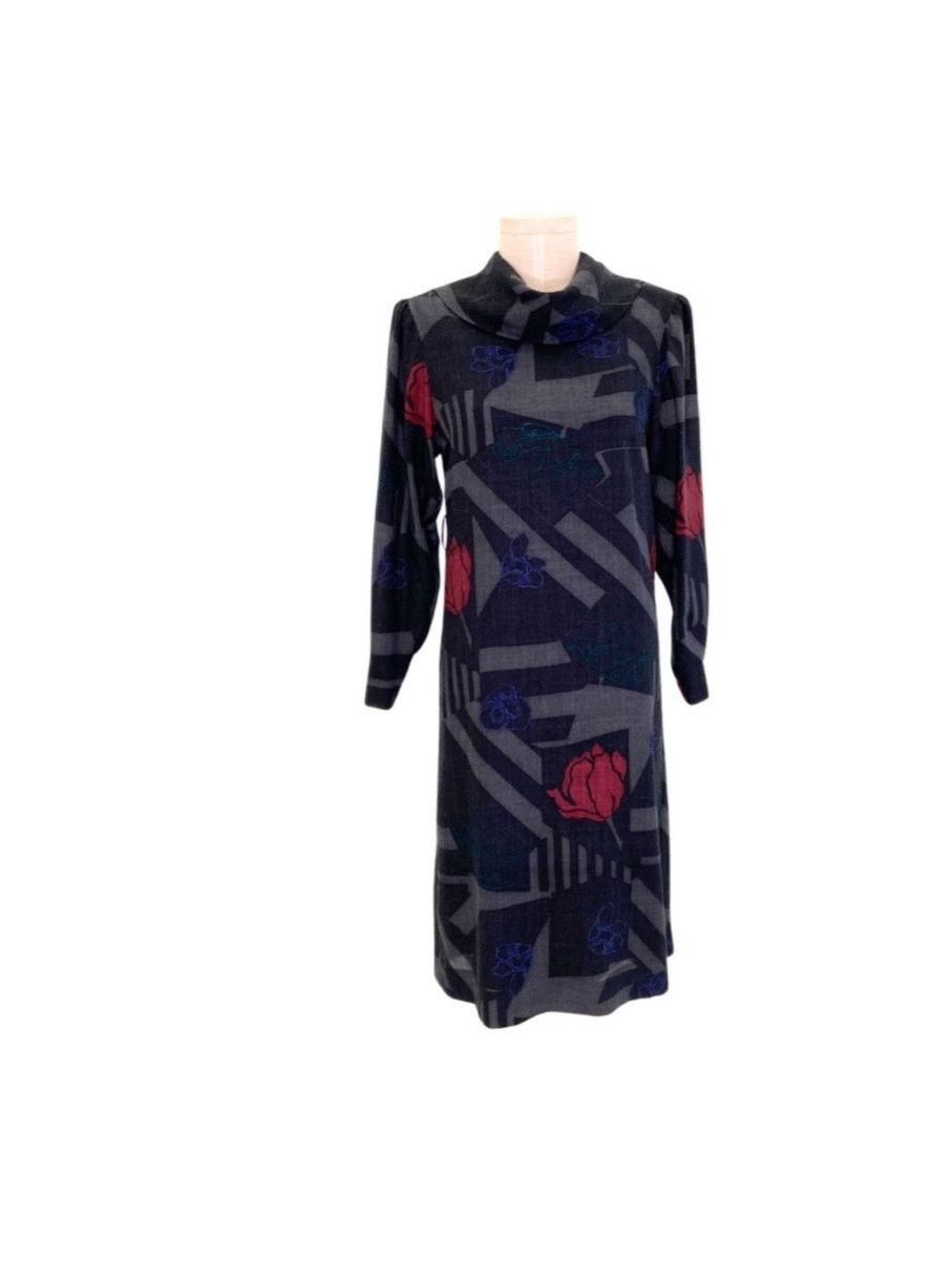 Abstract floral dress, vintage style 80s/90s unbranded Bust 38 inches