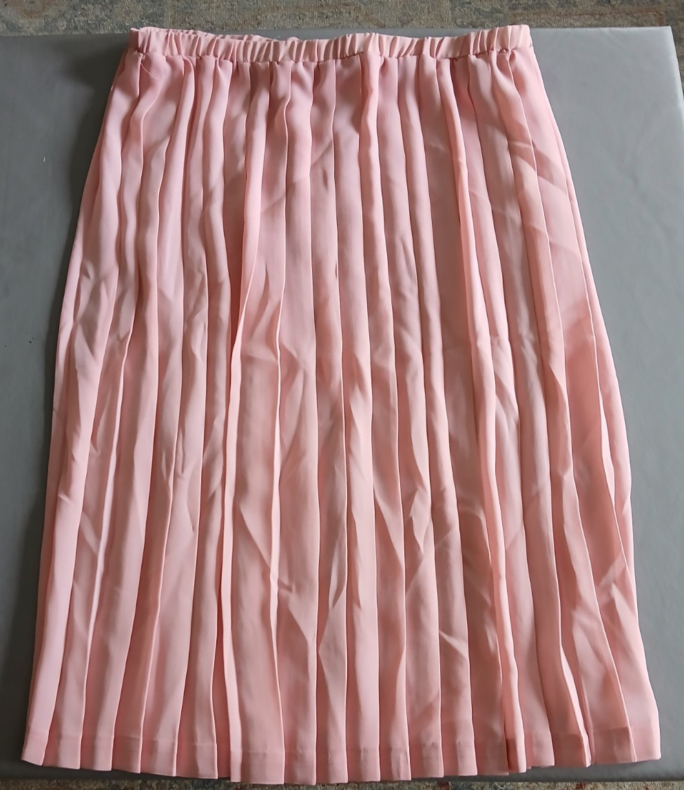 Vintage JCPenney Skirt &Top Set Pleated with side sash Pink size 18