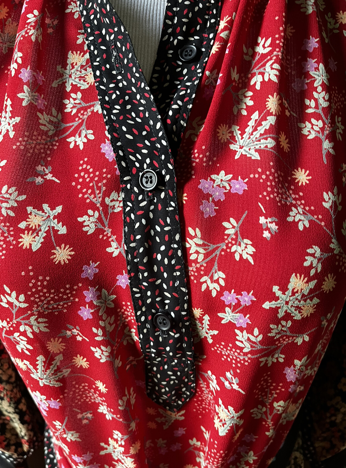 KOOS VAN DEN AKKER Floral, Dot, & Mod Art Mixed Print, Belted Boho Dress Size 6