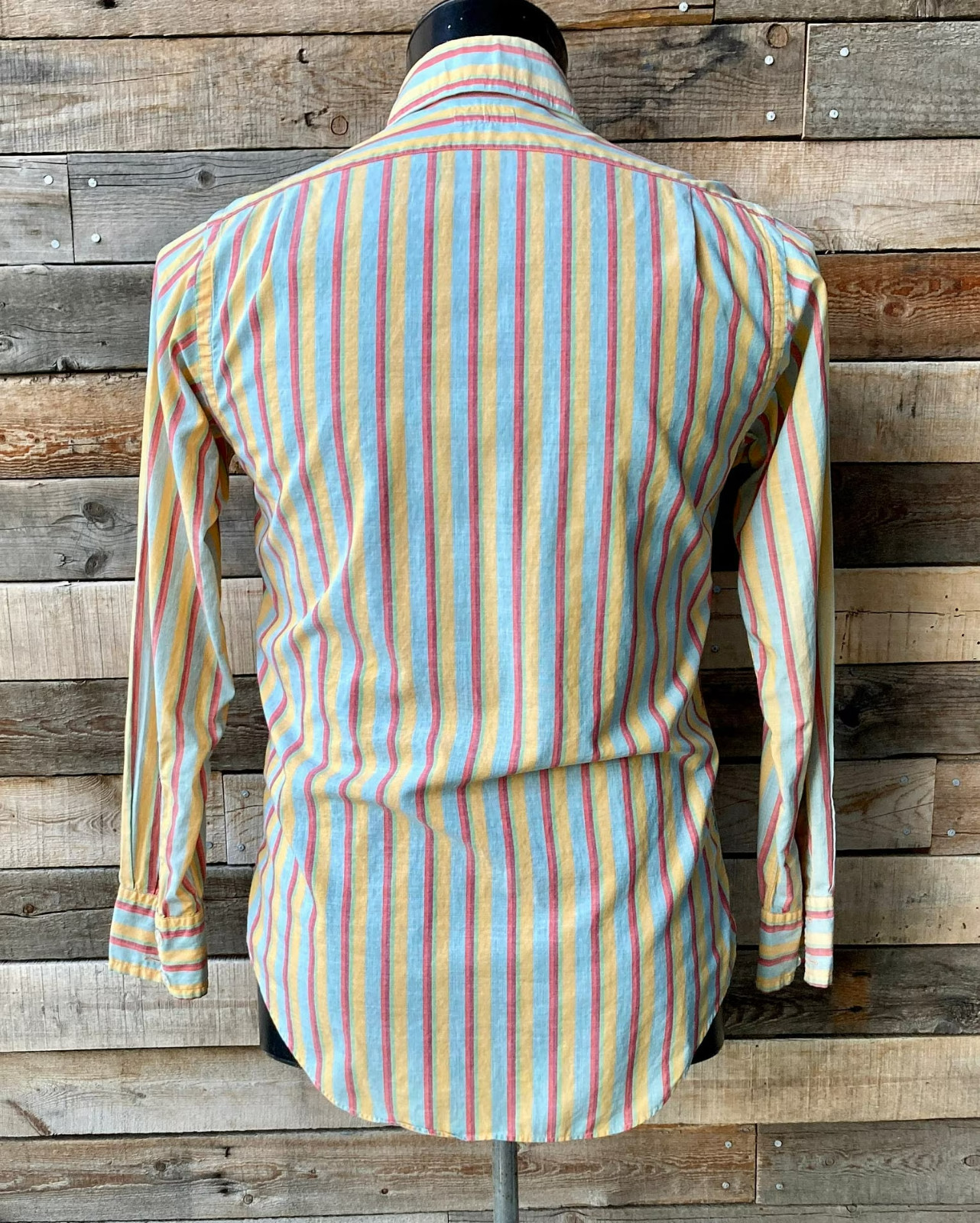 Vintage 1970’s Mod Dress Shirt with Striped Pattern and Dagger Collar by Gant