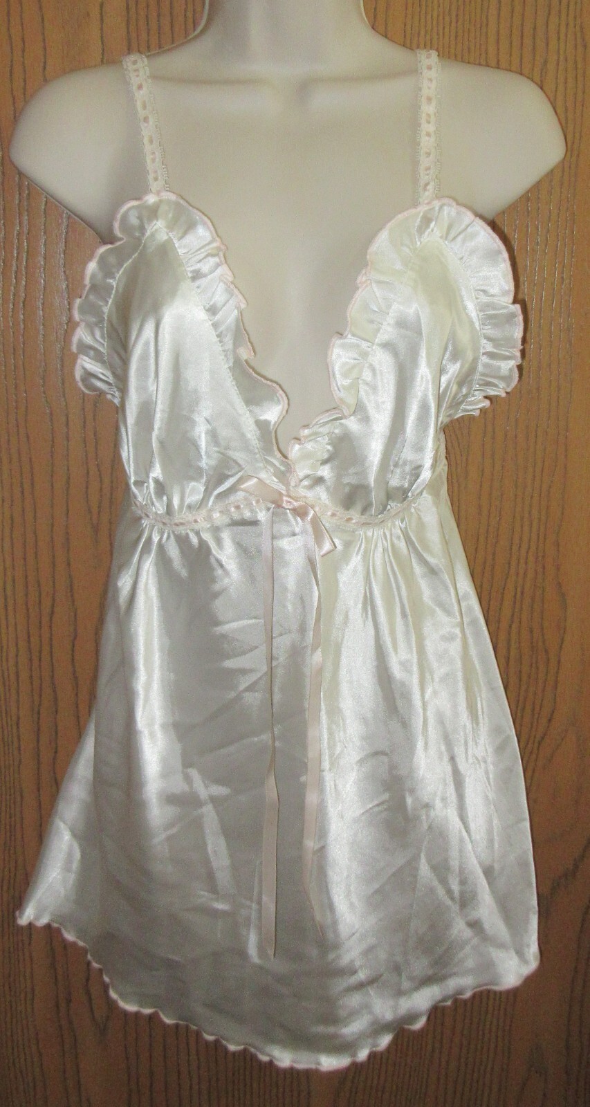 CINEMA ETOILE seductivewear BRIDAL IVORY satin short nightgown & robe XL