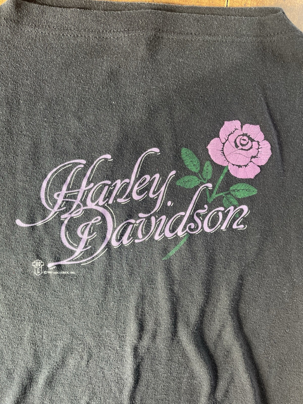 Vintage 1987 Harley Davidson Holoubek Single Stitch T-Shirt 80s Biker Tee USA