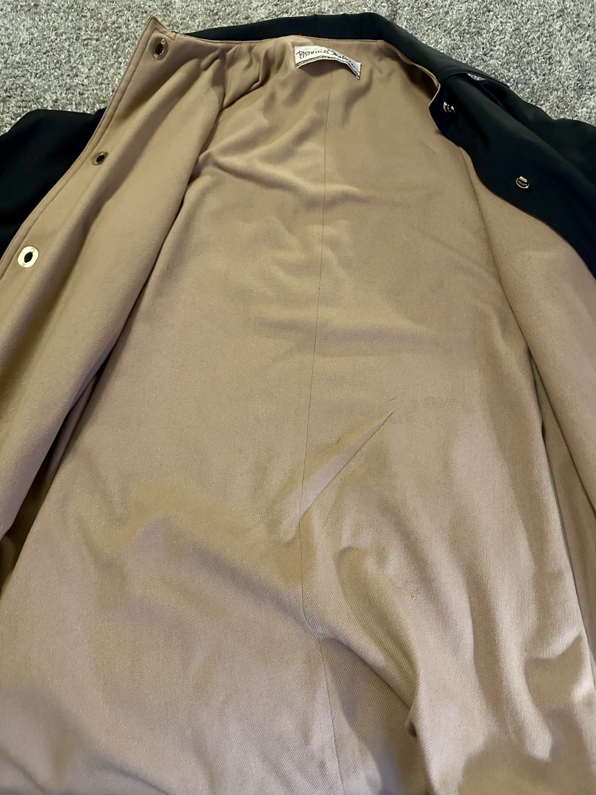 Vintage 70s Bonnie Cashin Russ Taylor Weatherwear Black Coat Toggles Zip Pockets