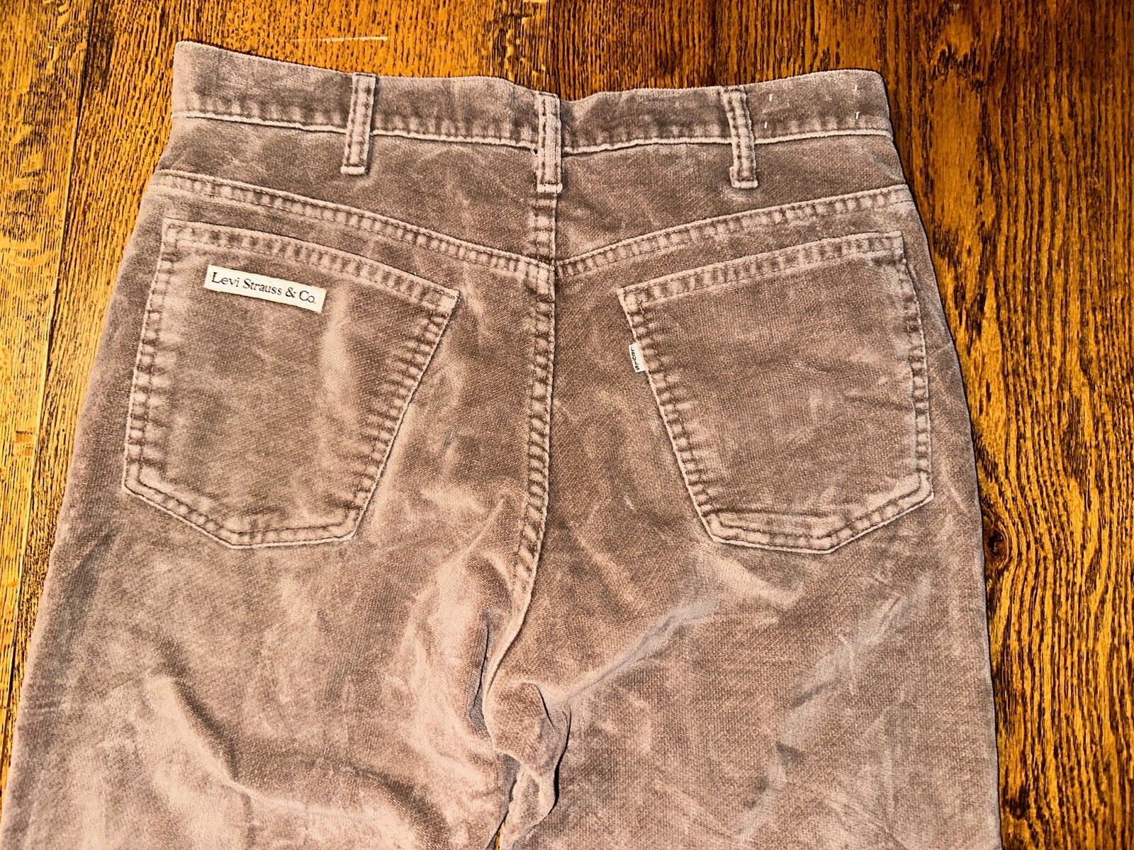 Vtg 70s Levis 519 Corduroy Pants USA Made Talon 42 Zipper Velour Feel 34×32