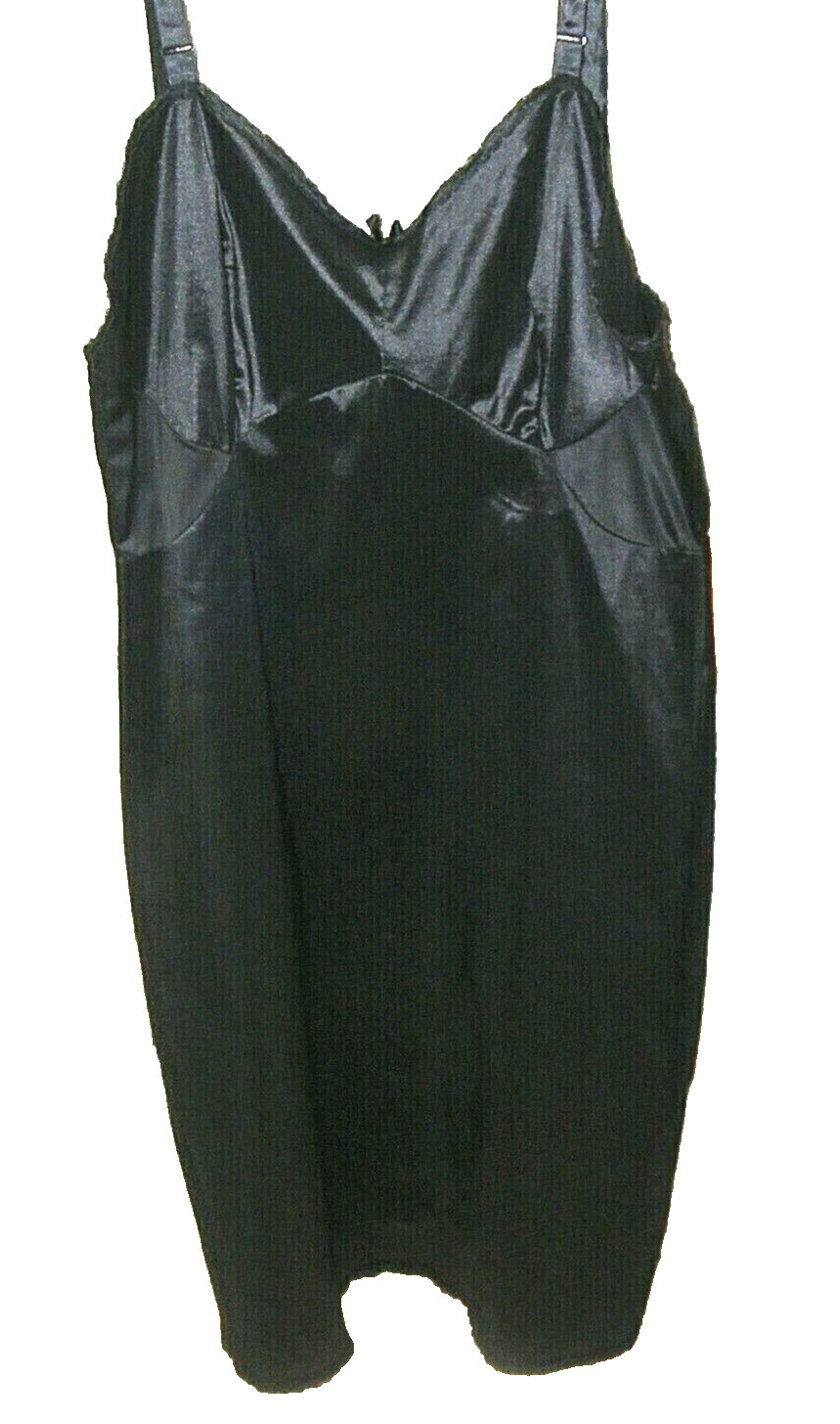 60s Full Slip Black Nylon Philmaid 34B Deadstock w/tag Vintage Lingerie S