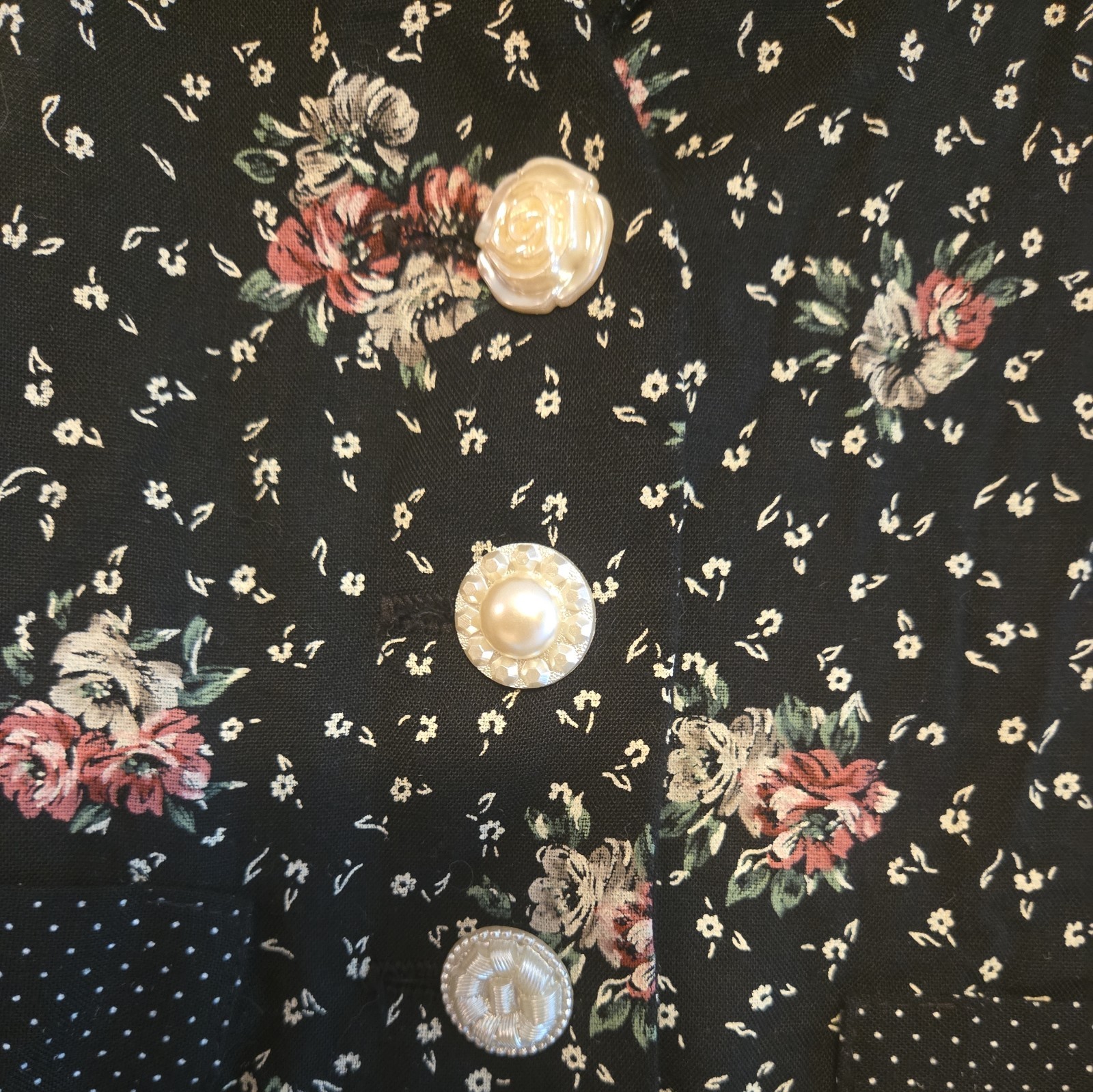 Vtg Dawn Joy Fashions Dress Boho Cottagore Floral Sleeveless Maxi Buttons collar