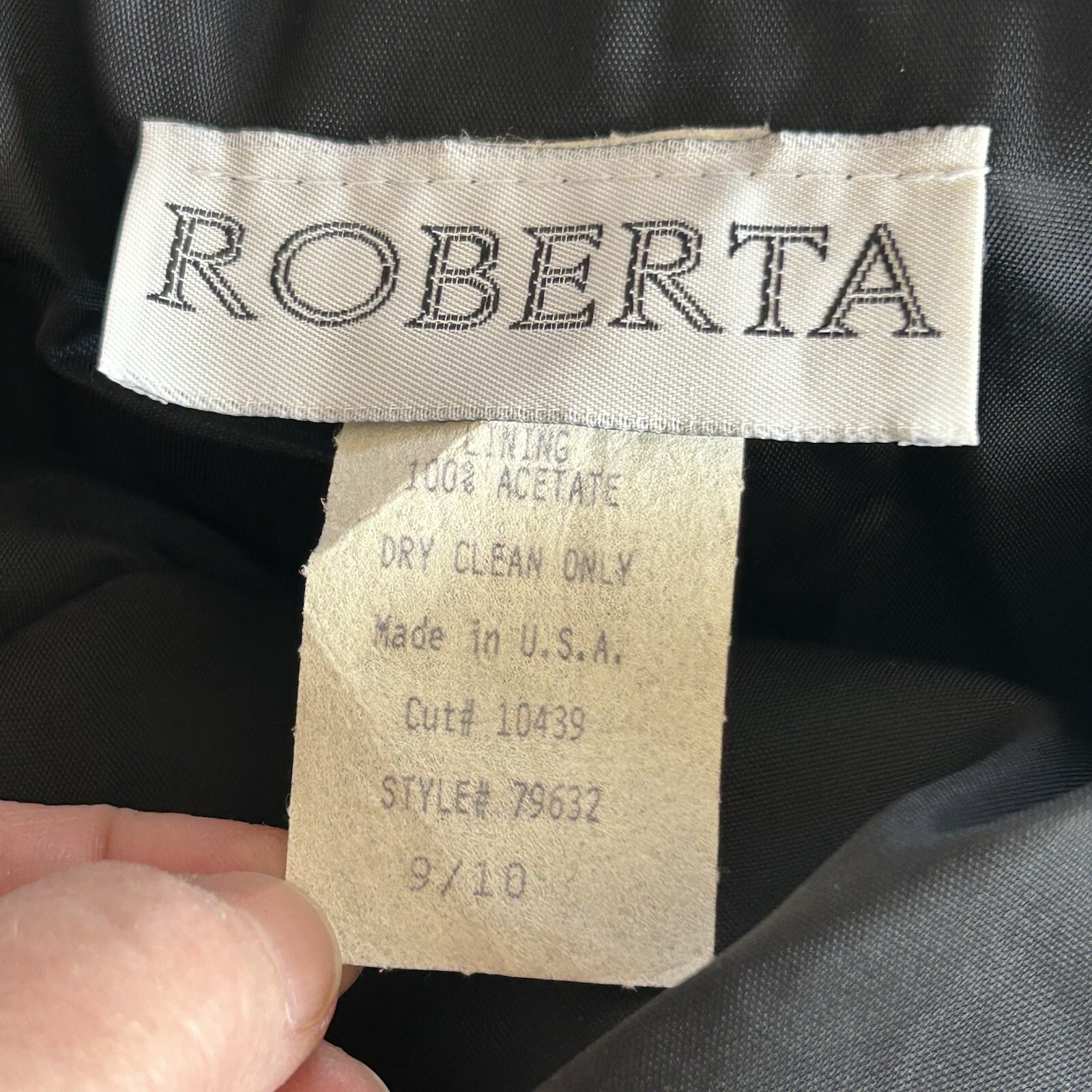 ROBERTA Vintage 90s Lace Beaded Bow Back Midi Prom party Formal Dress Size 9/10