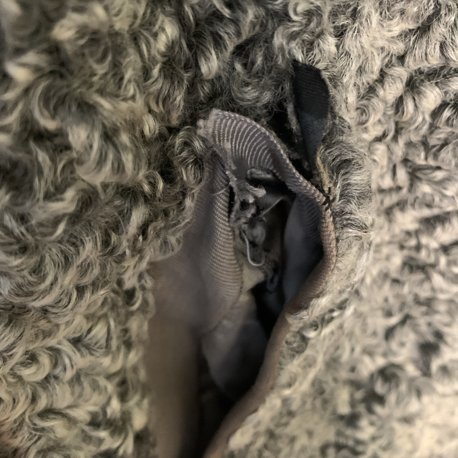 Vtg Gray Curly Persian Lamb Coat Fur Collar And Cuffs With Belt Small Truesdell