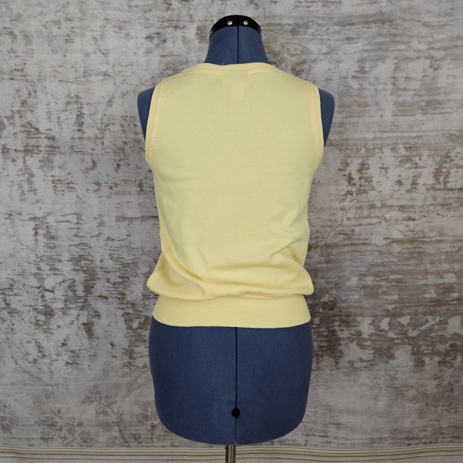 1980s Workout Tank Top Vintage Butter Yellow Gym Sleeveless Shirt VTG 80s Small