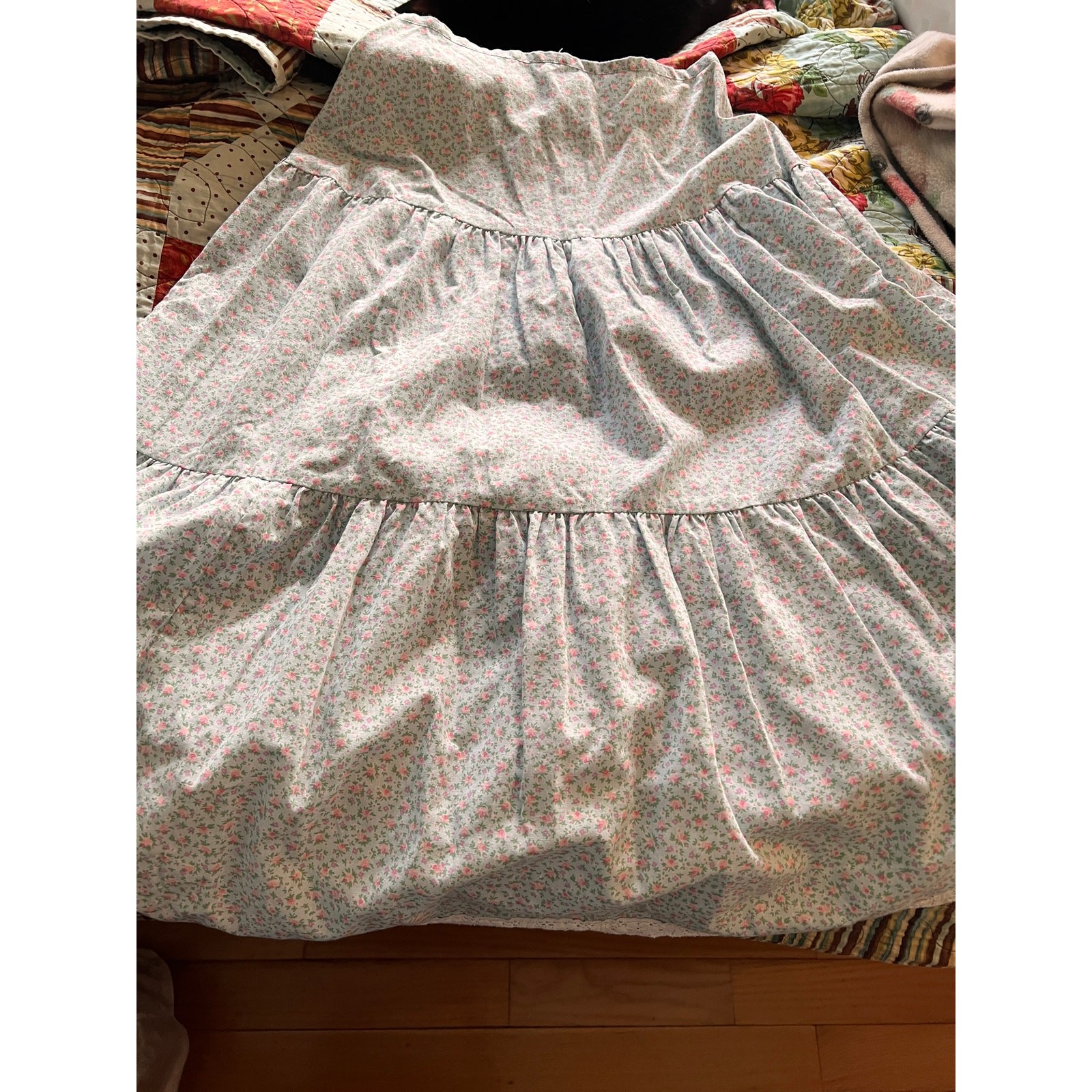 Vintage 70s floral prairie boho tiered skirt cottage core You Babes small