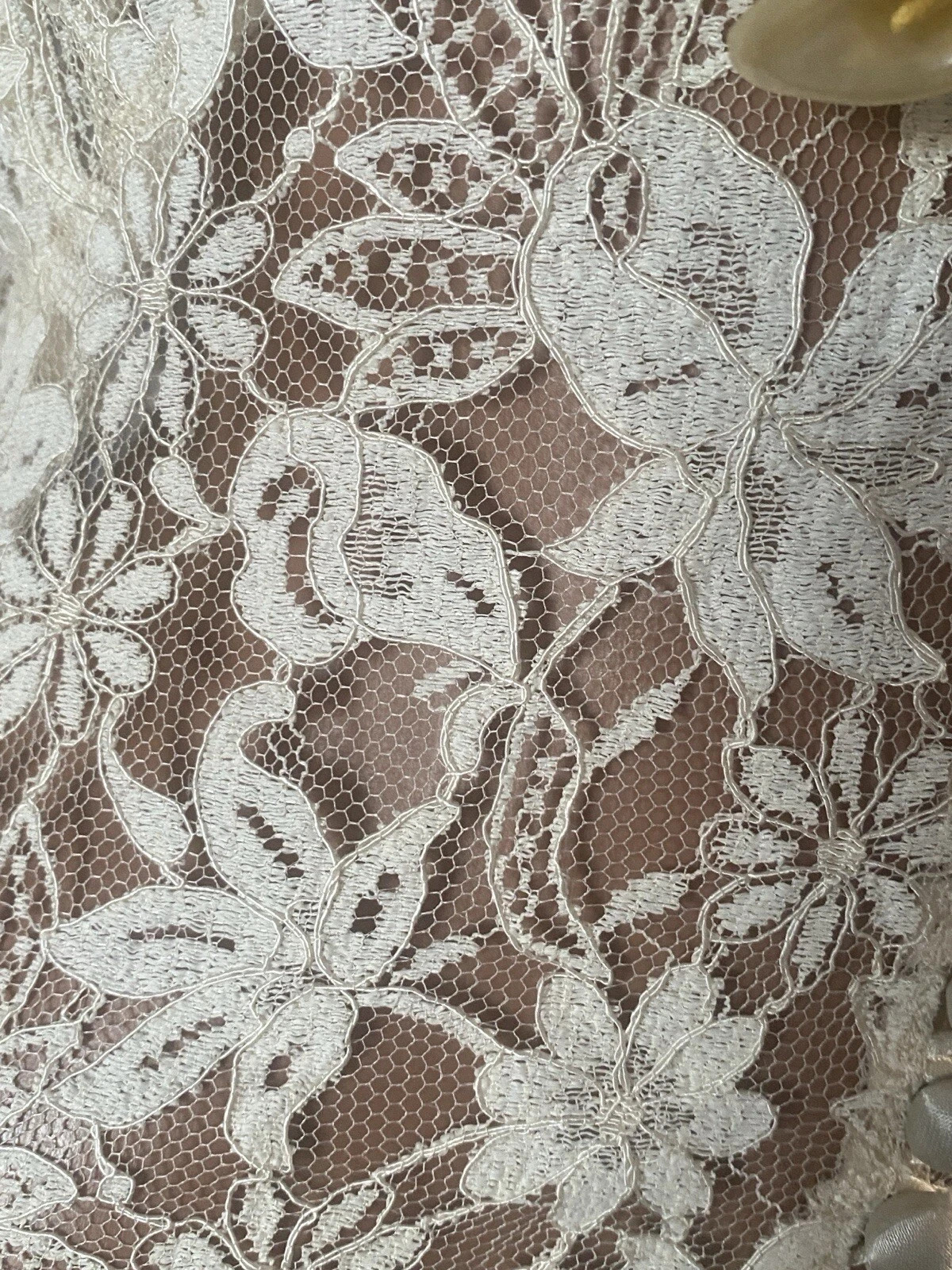 VTG 1920s LACE Lame Dress HOLLYWOOD SHEER MOVIESTAR MAXI DUSTER DRESS PEARL LILY