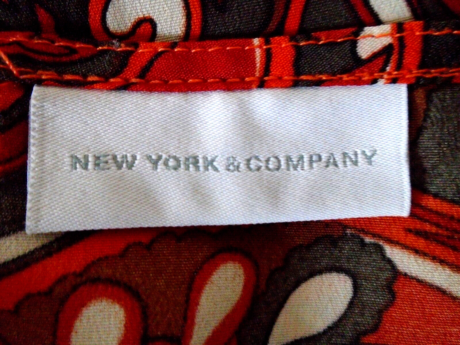 NEW YORK & COMPANY Multi Color Polyester 3/4 Long Sleeve Elegant Blouse Size L!