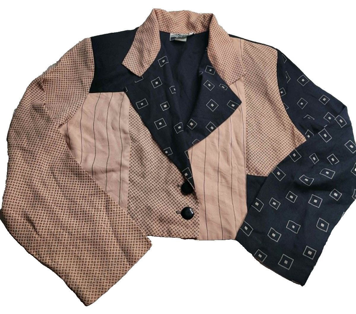 VINTAGE Marnie West Cropped Blazer Women’s Large 1980s Padded Shoulders