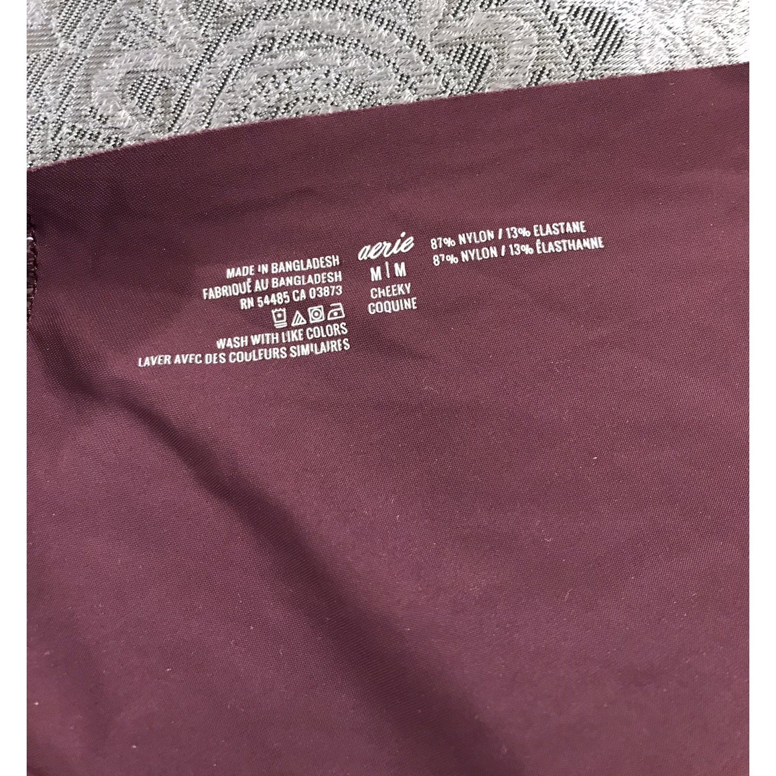 Aerie Women’s BURGUNDY V-Cut No Show Cheeky Style Underwear Size M NWOT