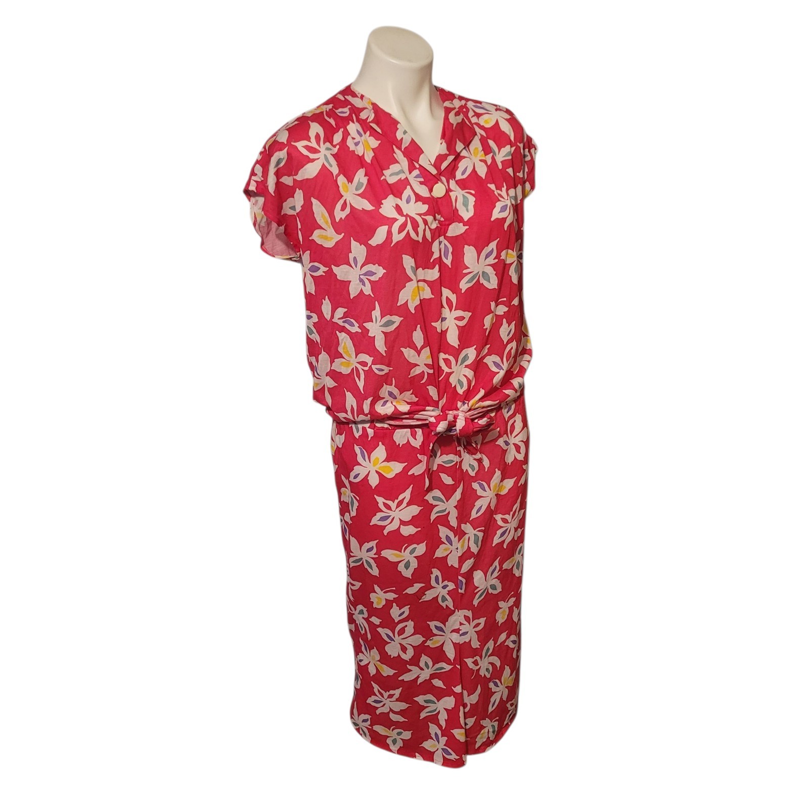 Vintage Darian Petites Dress Set Top & Bottom Size 10 Pink Floral 80s 2 Pieces