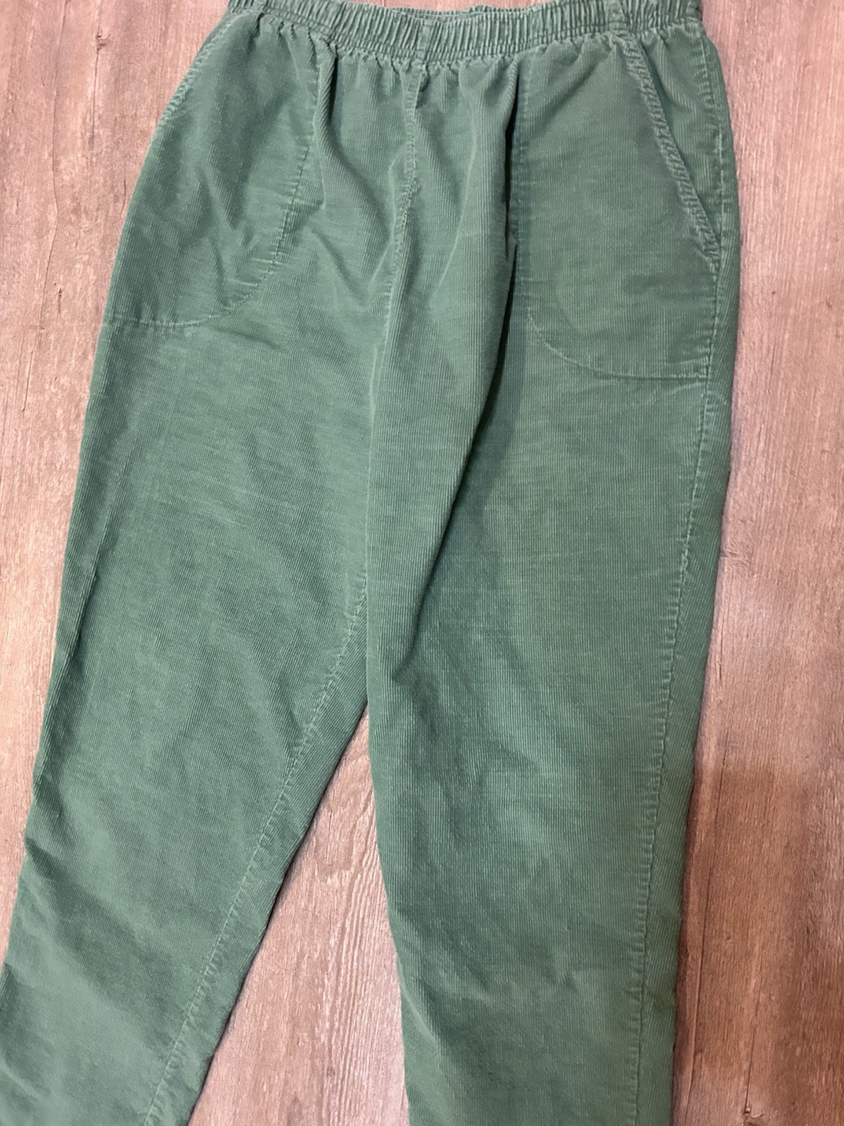 Vintage 80s 90s Corduroy Green Pants The Season Ticket Womens 14 Made In USA