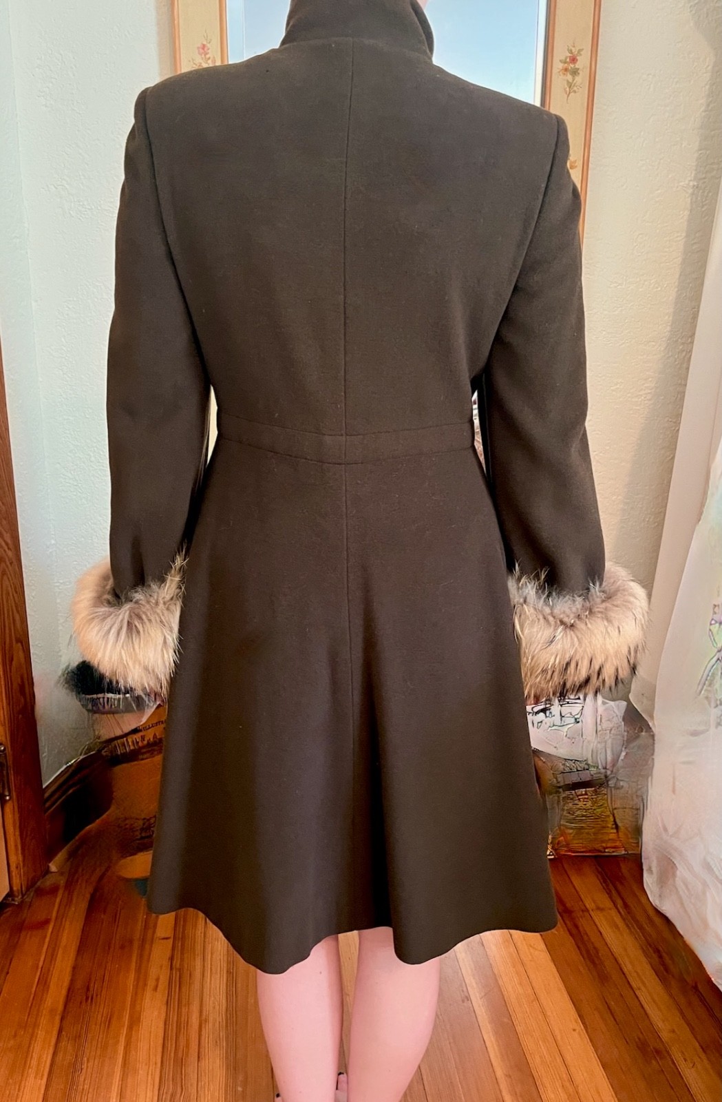 Vintage Giorgio Armani Coat Wool Angora Fur Camel Hair-Made In Italy 38/4