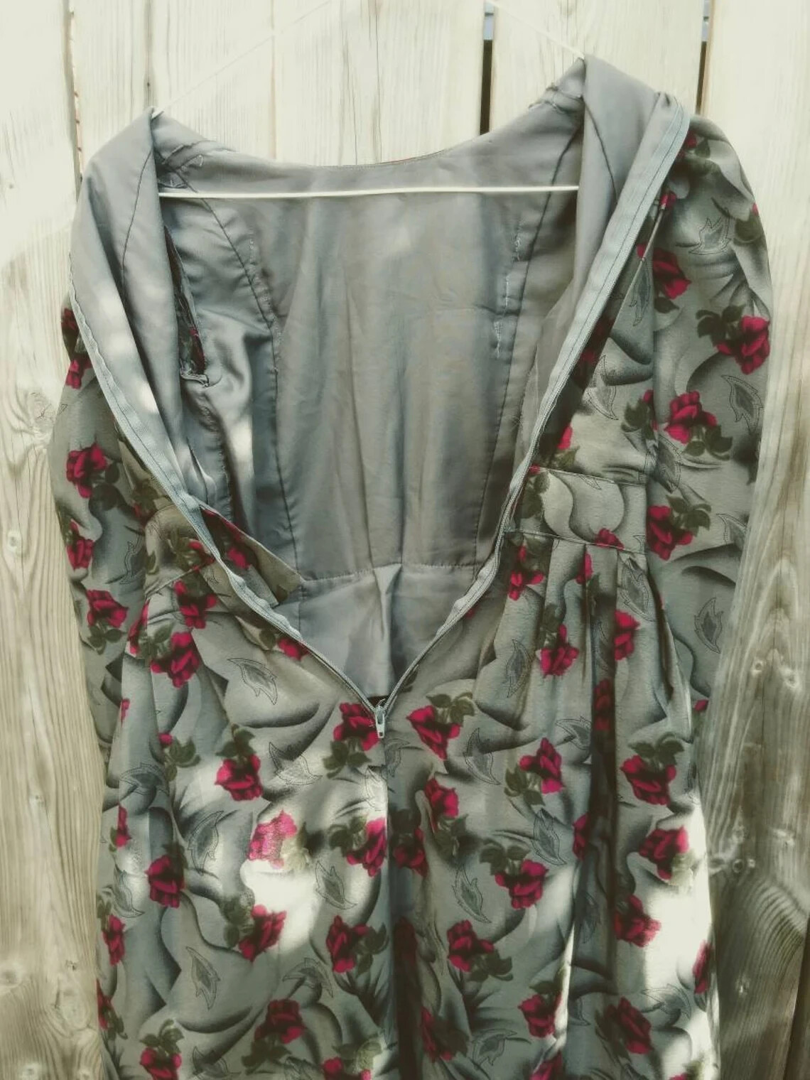 Amish Mennonite Dress Old Colony Girl Women XS 28″B 22″W Gray Pink Purple Rose