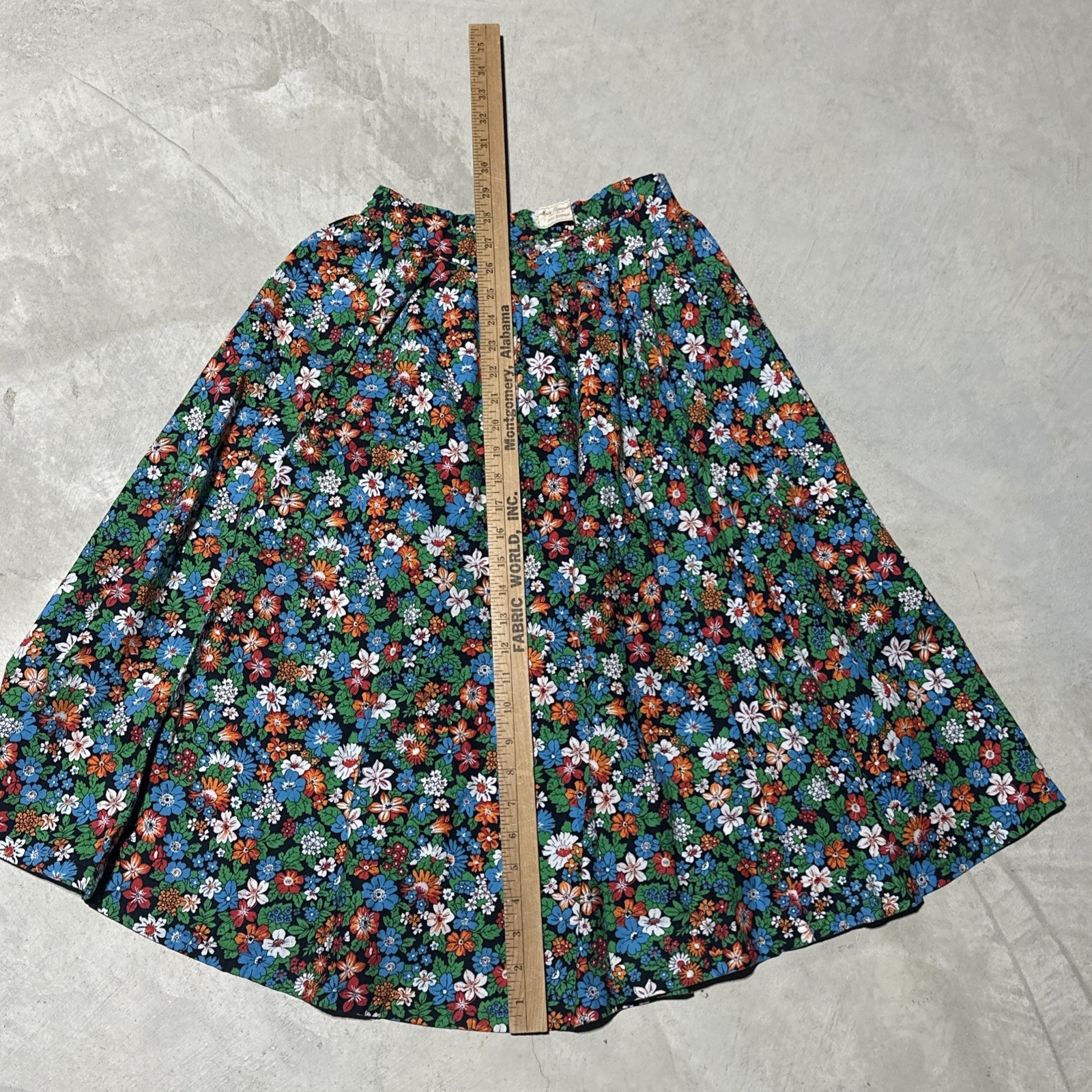 Vintage 1970s Floral Maxi Skirt Boho Tapestry SZ Small Sara Goldstein Hippy