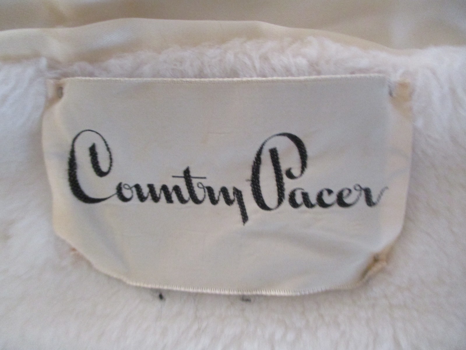 Vintage 60s Country Pacer Glenoit Faux Fur Coat Womens S/M Off White