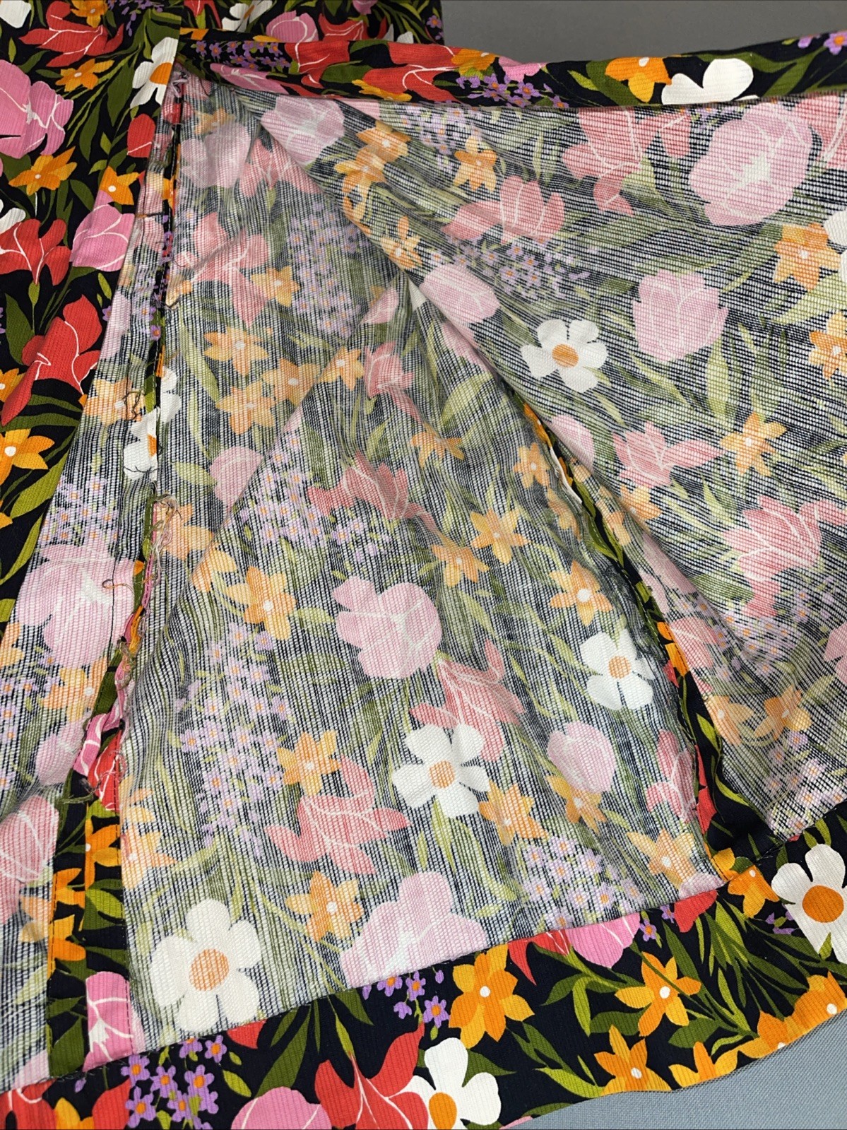 Vintage 1960s 70s McMullen Sportswear Floral Maxi Skirt With Belt 22” Waist