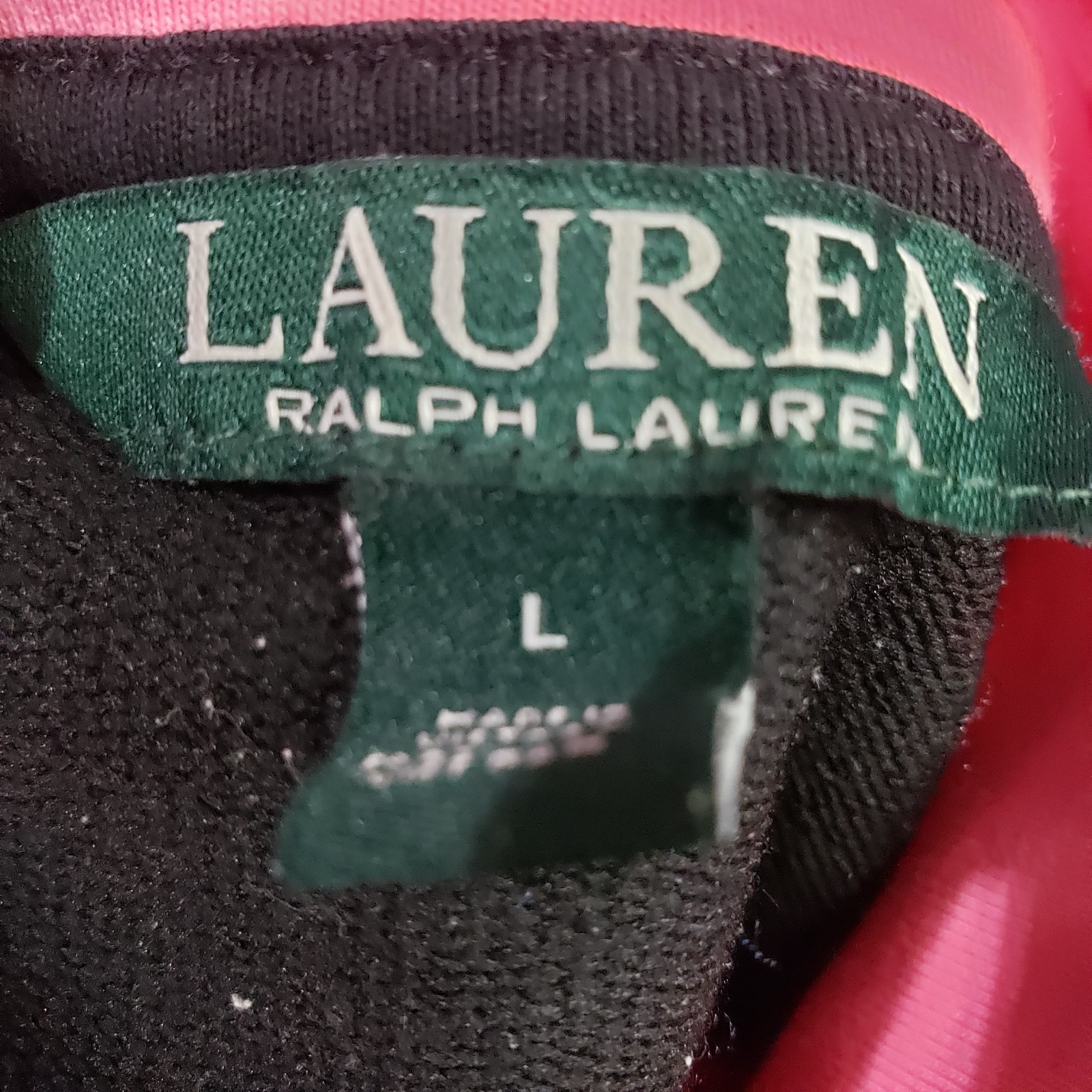 Lauren Ralph Lauren Women’s Pink and Black Zippered Top Athletic Jacket L
